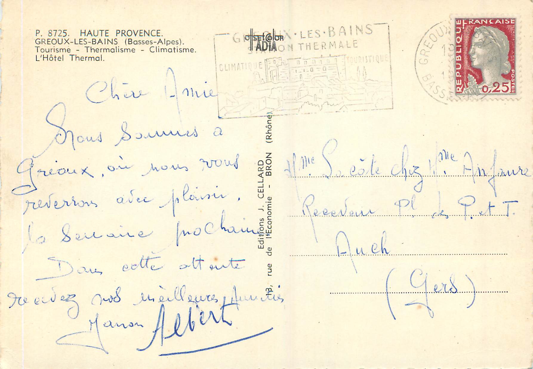 CPM Greoux les Bains (Basses Alpes) Haute Provence — Rückseite