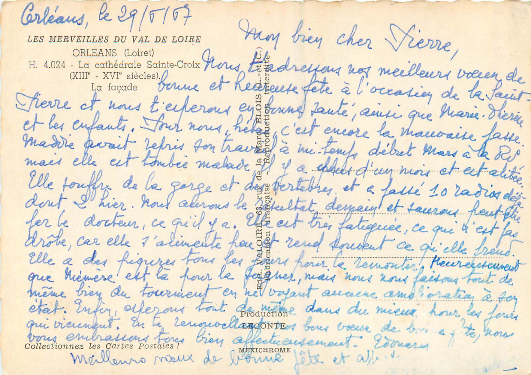 CPM Orleans (Loriet) Les Merveilles du Val de Loir La Cathedrale Sainte Croix (XIIIe XVIe Siecle) — Verso