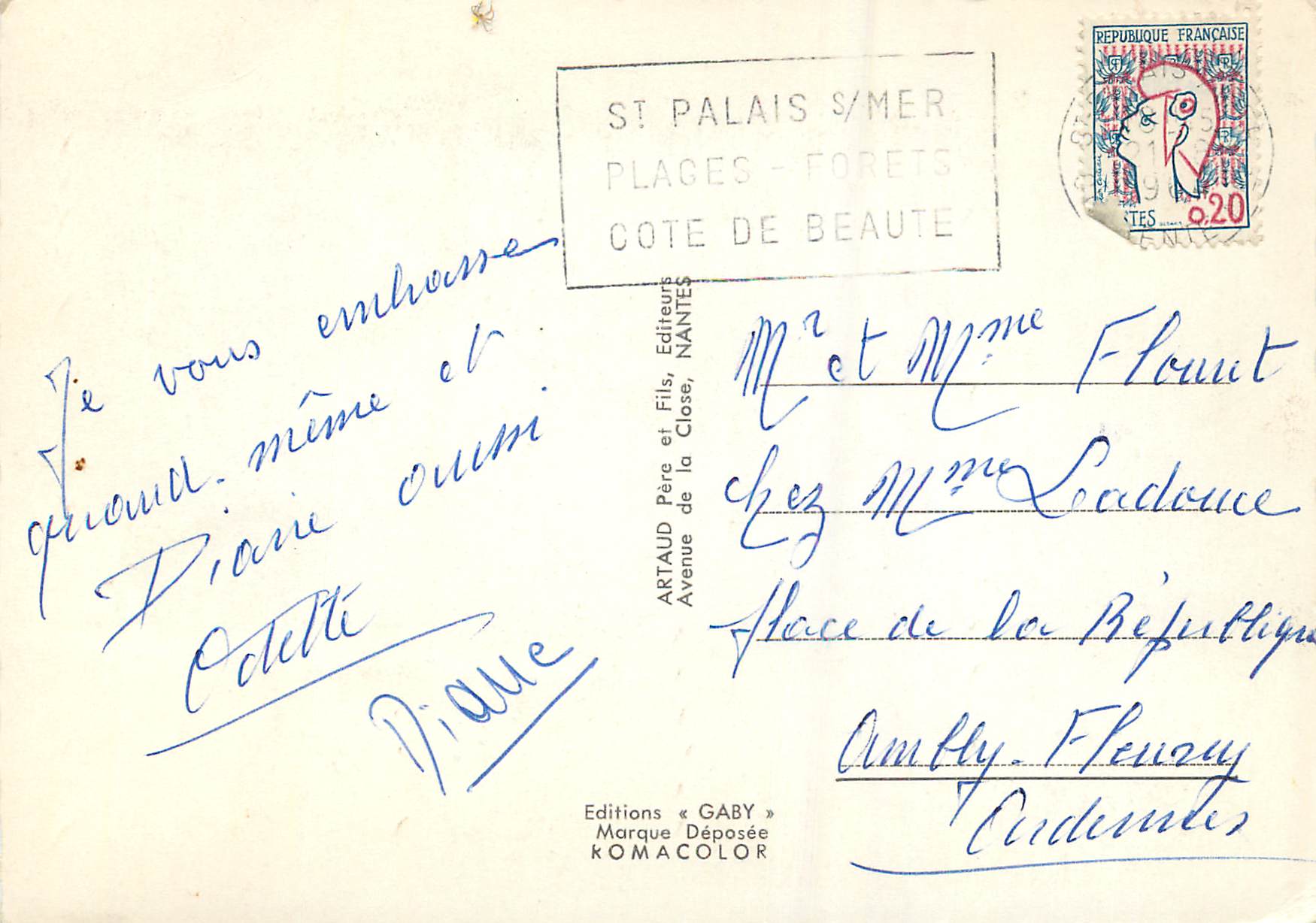 CPM Saint Palais sur Mer — Verso