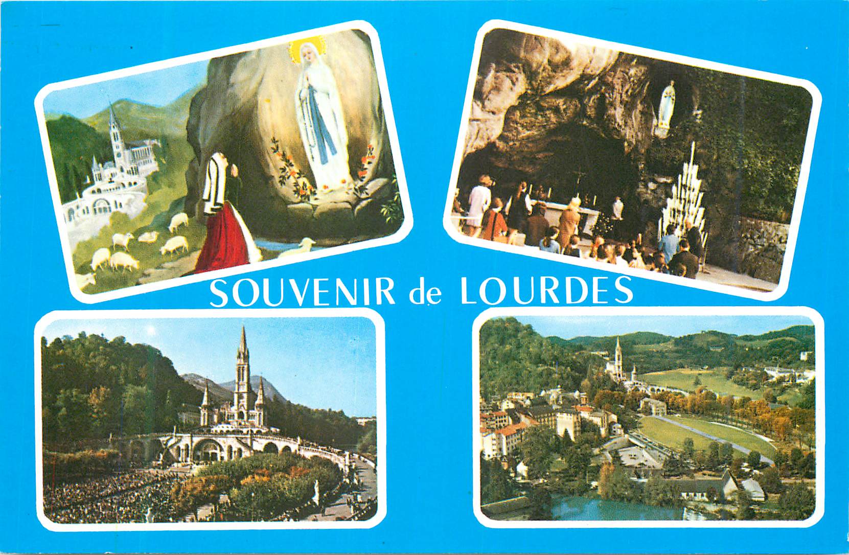 CPM Lourdes (Hautes Pyrenees) L'Apparition La Grotte La Basilique Vue Generale