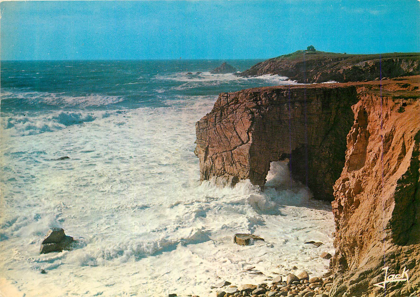 CPA La Cote Sauvage Couleurs de Bretagne L'Arche de Port Blanc un Jour de Tempete