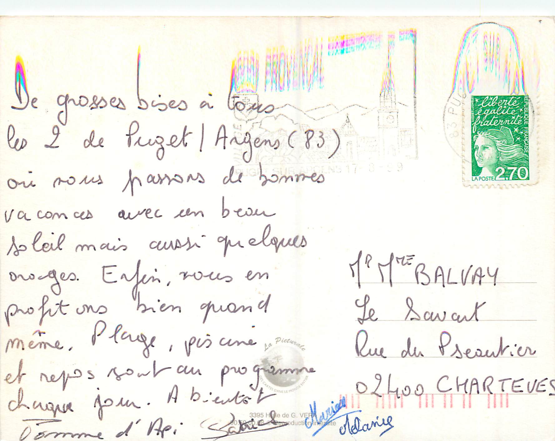 CPA Moulin Chasseur Lapins — Verso