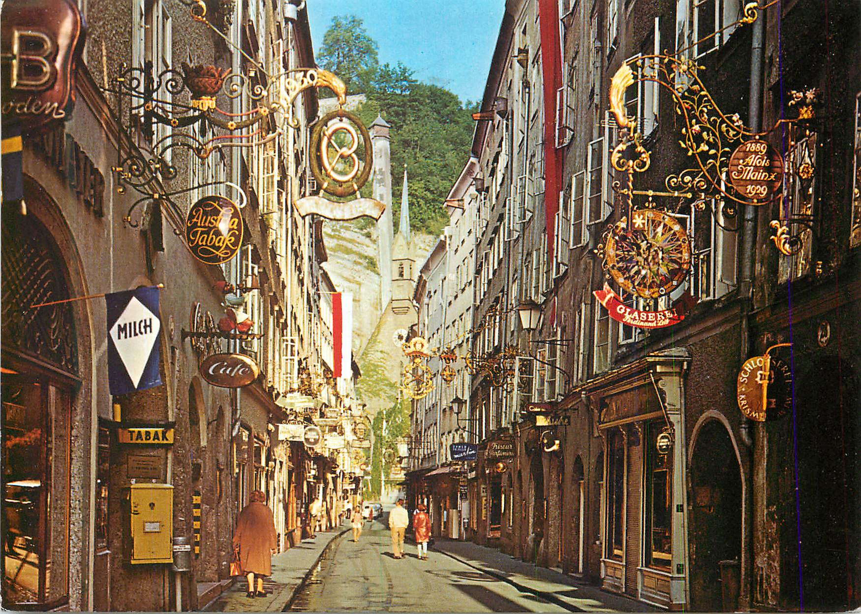 CPA Getreidegasse (Rue des Grains) avec ses Vieilles Enseignes