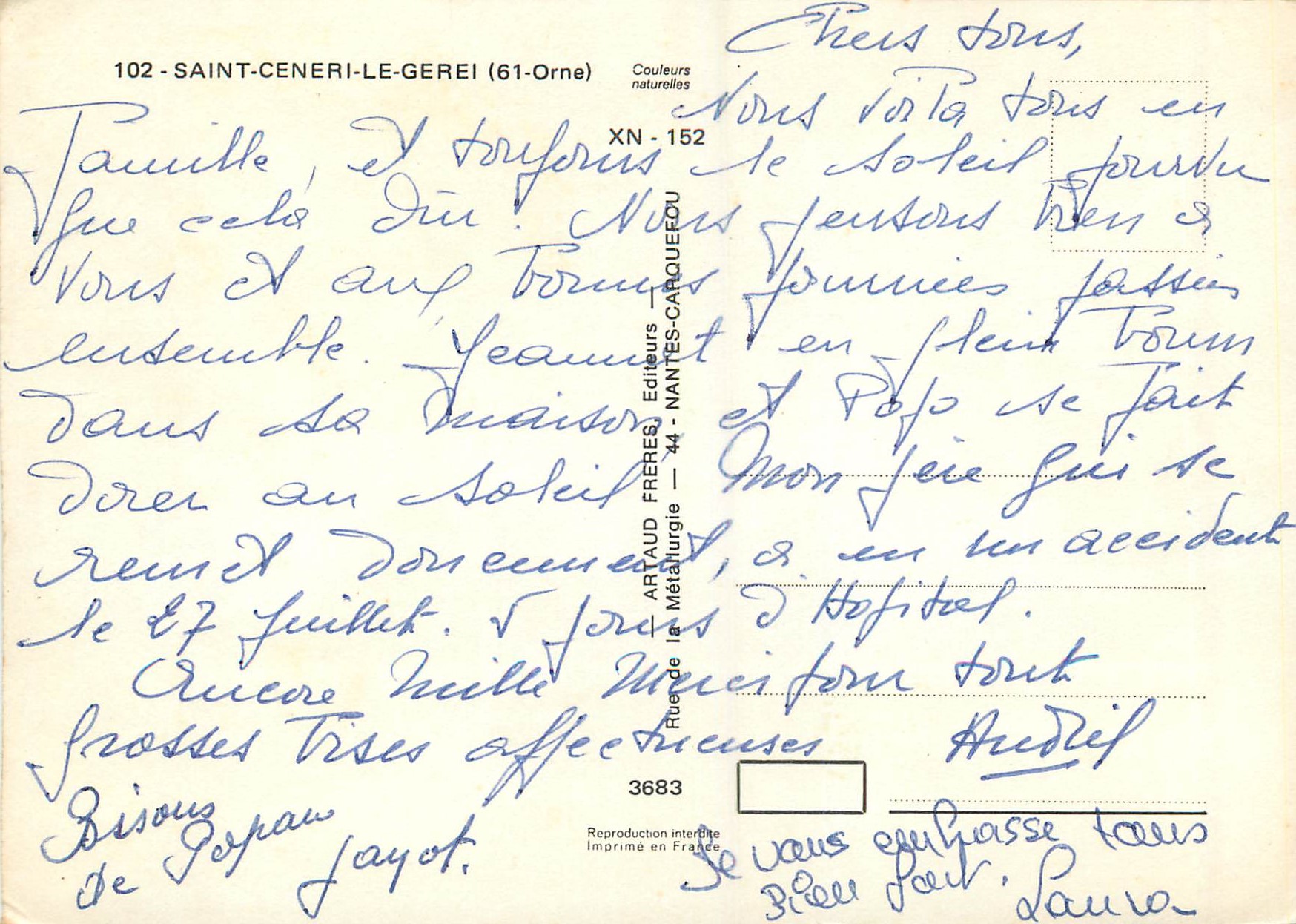 CPM Saint Ceneri le Gerei (Orne) Peche — Rückseite