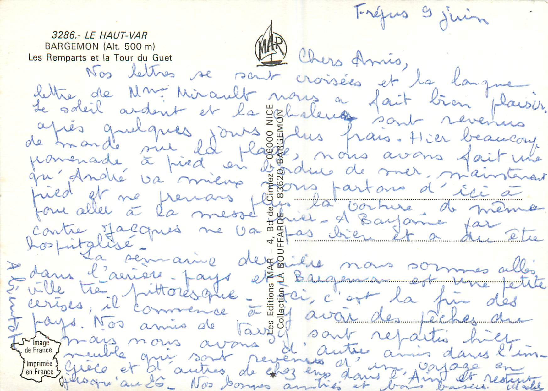 Bargemon (Alt. 500 m) — Les Remparts et la Tour du Guet — Éditions MAR — Reverso