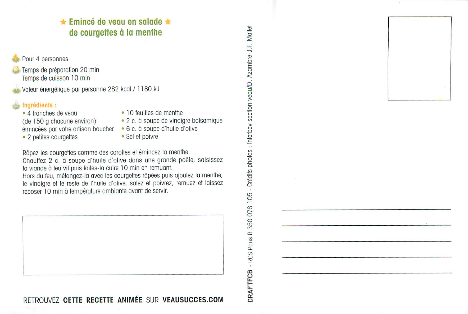 CPM Bravo le Veau A la Pentecote avec le veau Partagez vos Succes — Rückseite