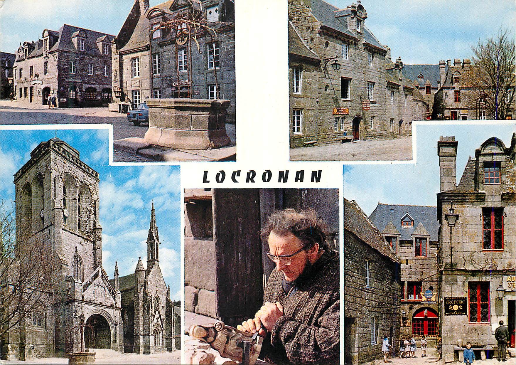 CPM En Bretagne Locronan (Finistere) Vieilles Maisons la Plage L'Eglise et Chapelle Penity