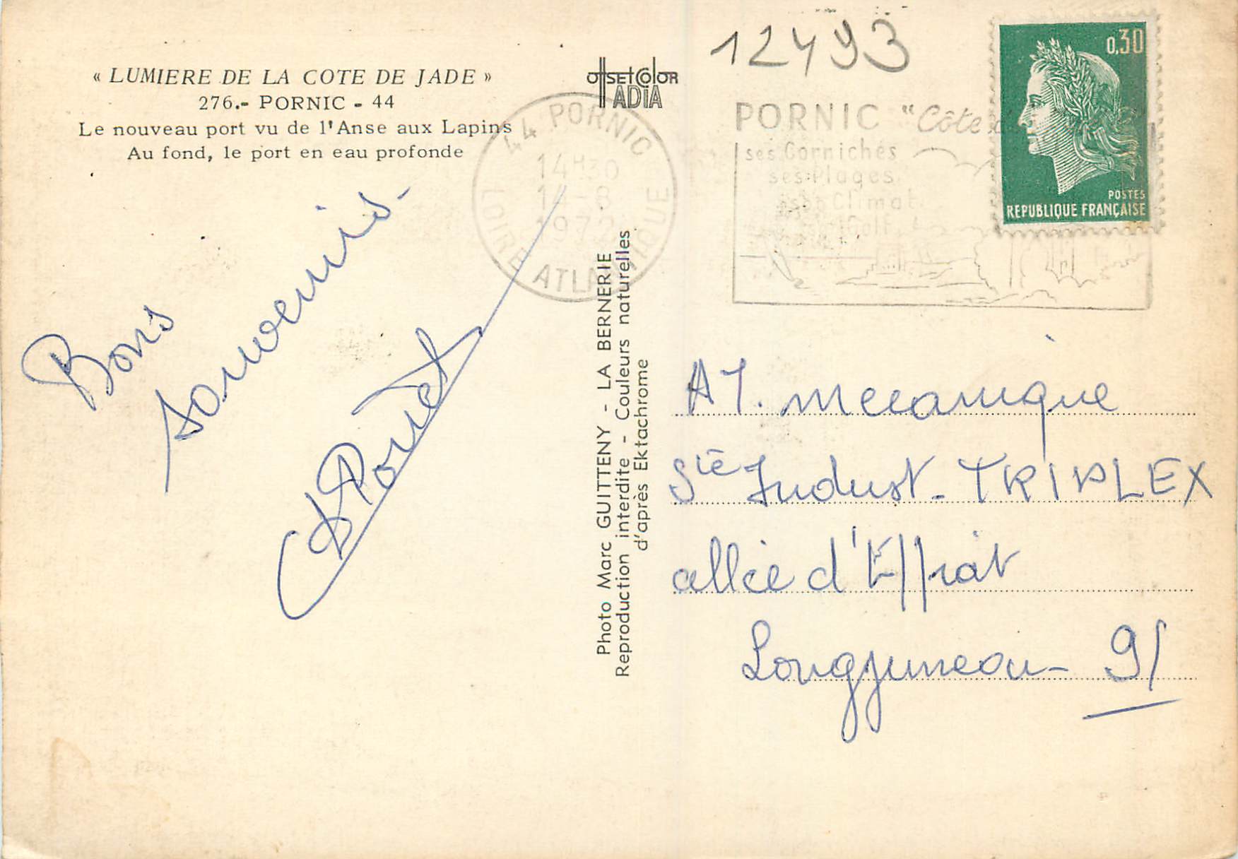 CPM Pornic Lumiere de la Cote de Jade — Rückseite