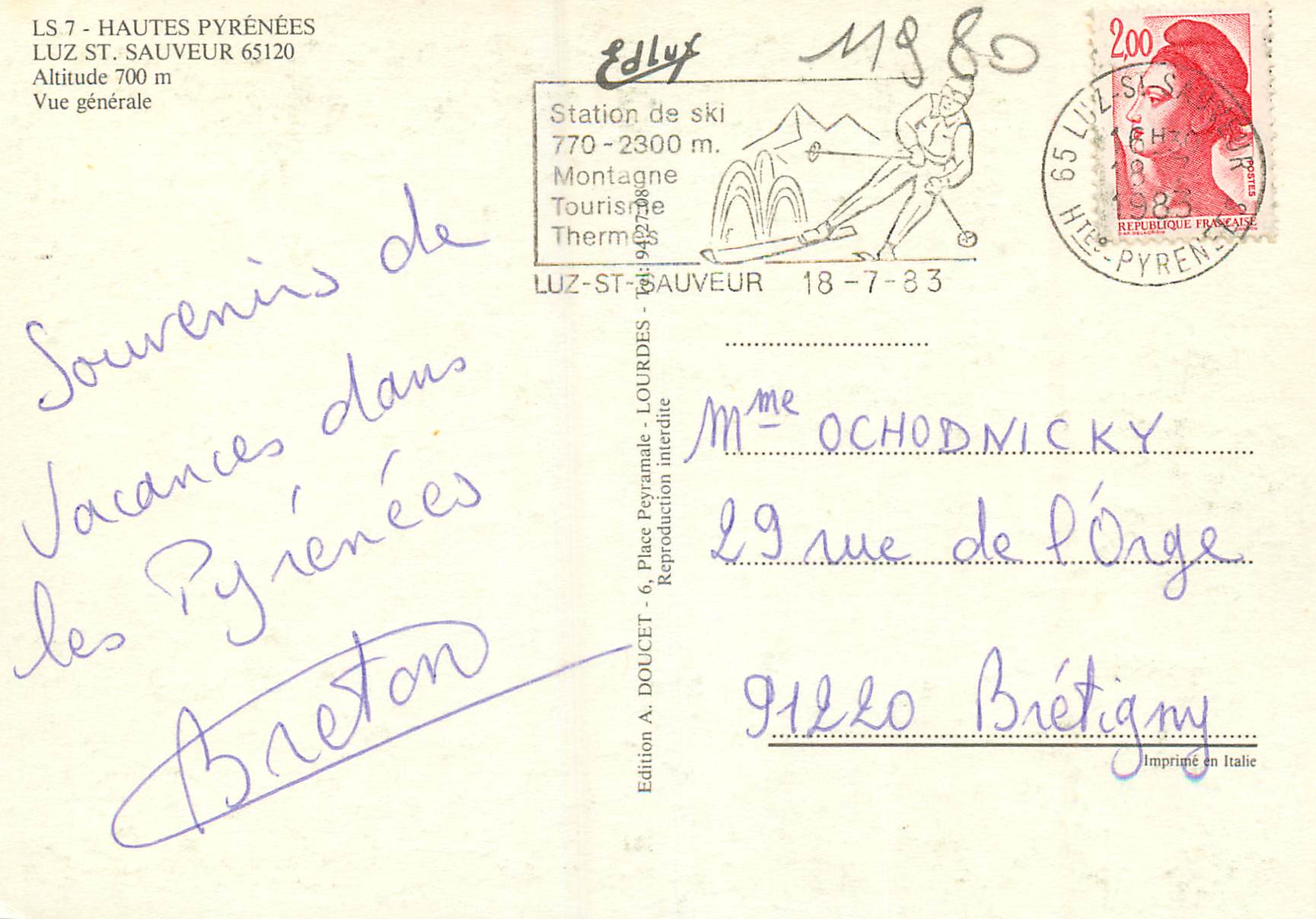 Luz St. Sauveur — Vue générale — Édition EdLux — Verso
