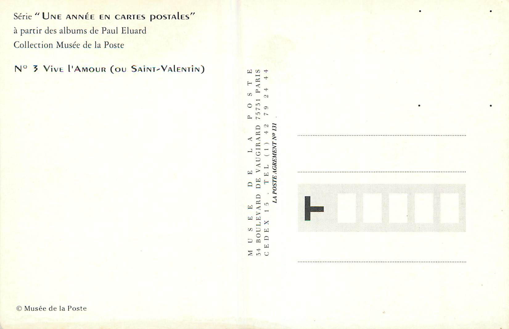 CPM Vive L'Amour (our Saint Valentin) Serie Une Annee en Cartes Postales  a Partir des Albums de la Paul Eluard — Back