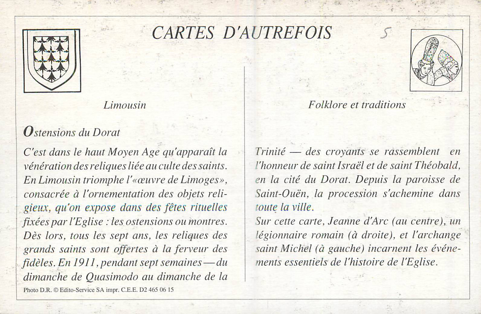 CPM Ostensions du Dorat 1911 Paroisse de Saint Ouen — Back