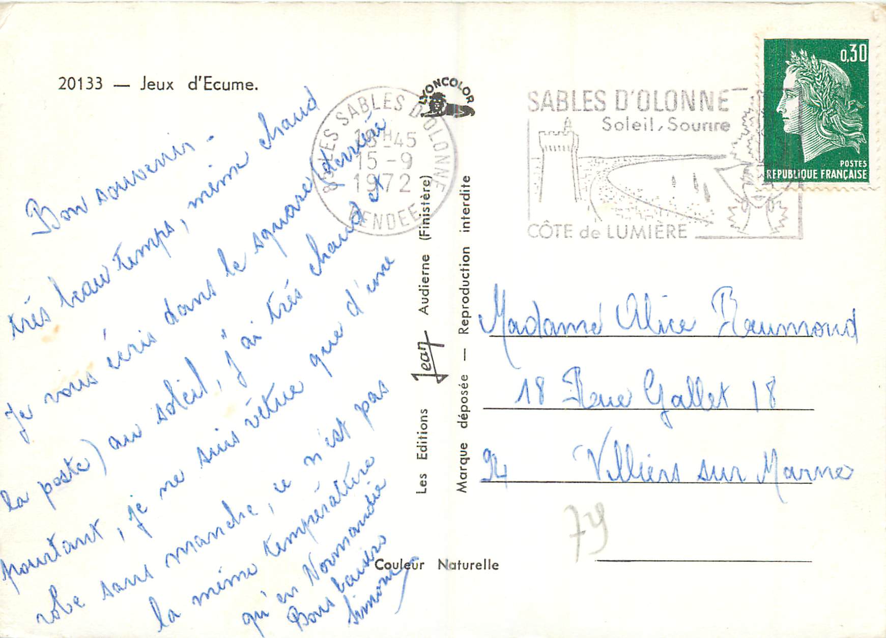 CPM Jeux d'Ecume — Rückseite