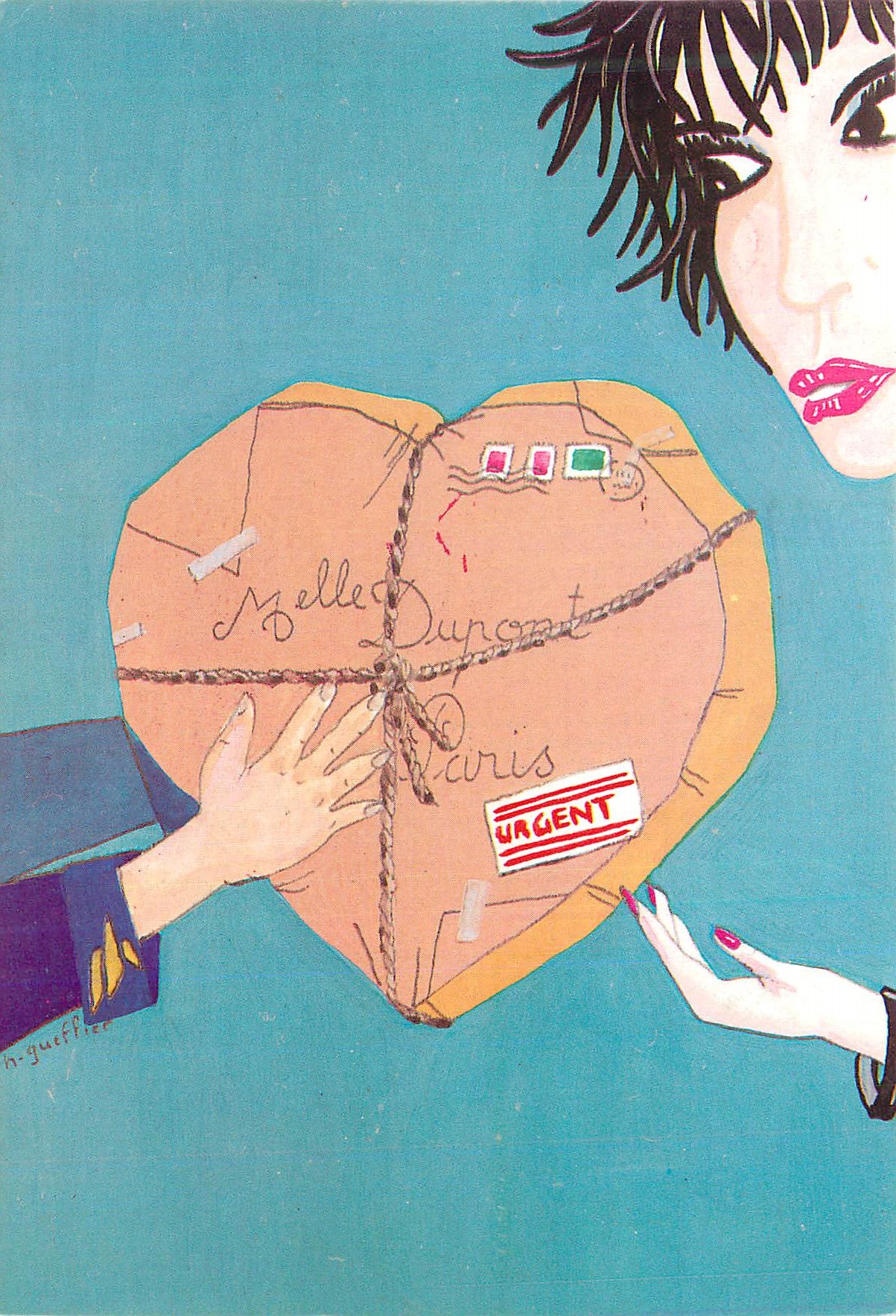 CPM Serie Illustrateurs Messager du coeur