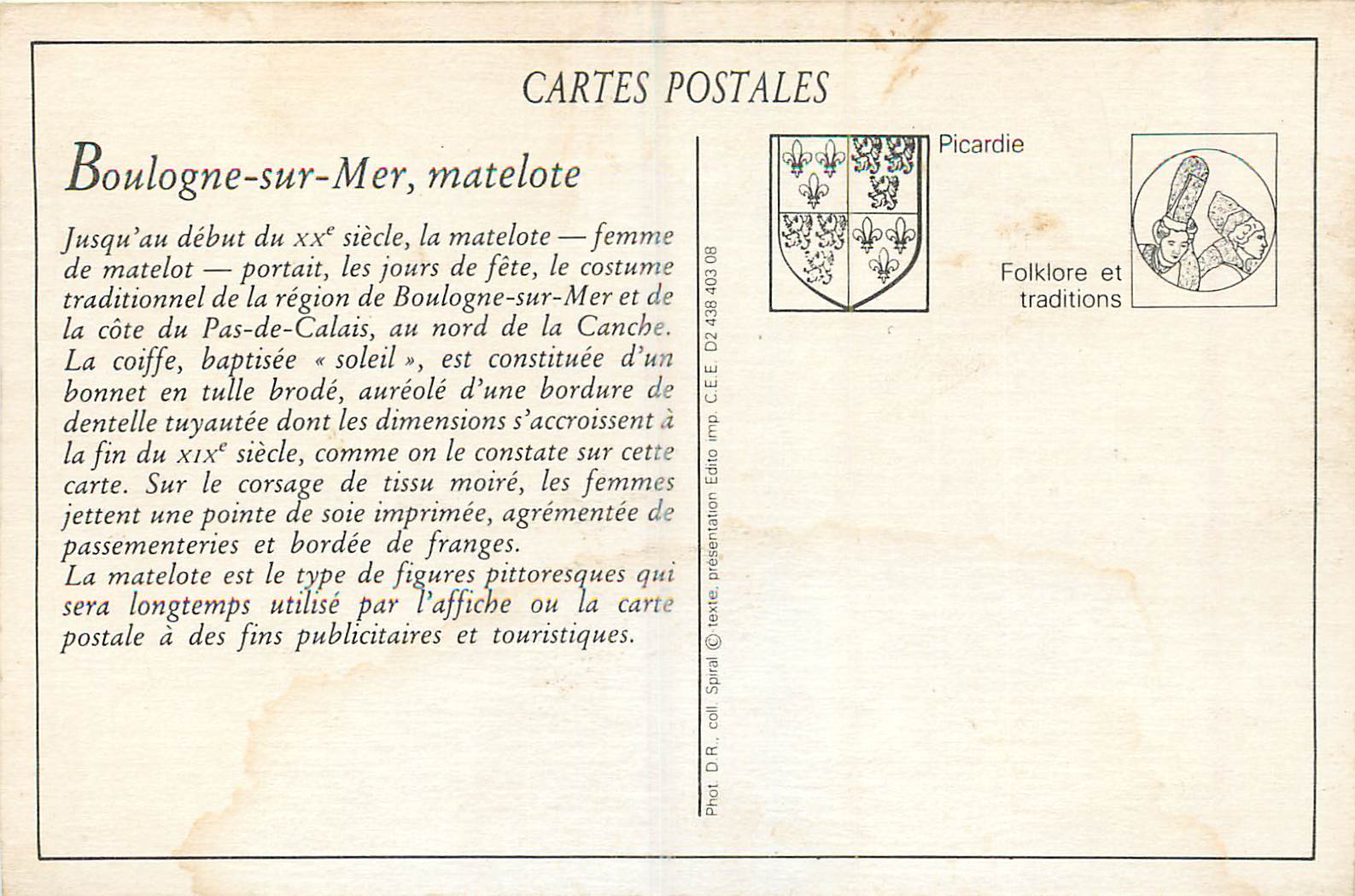 Boulogne-sur-Mer — matelote en costume traditionnel — Édito C.E.E. — Reverso