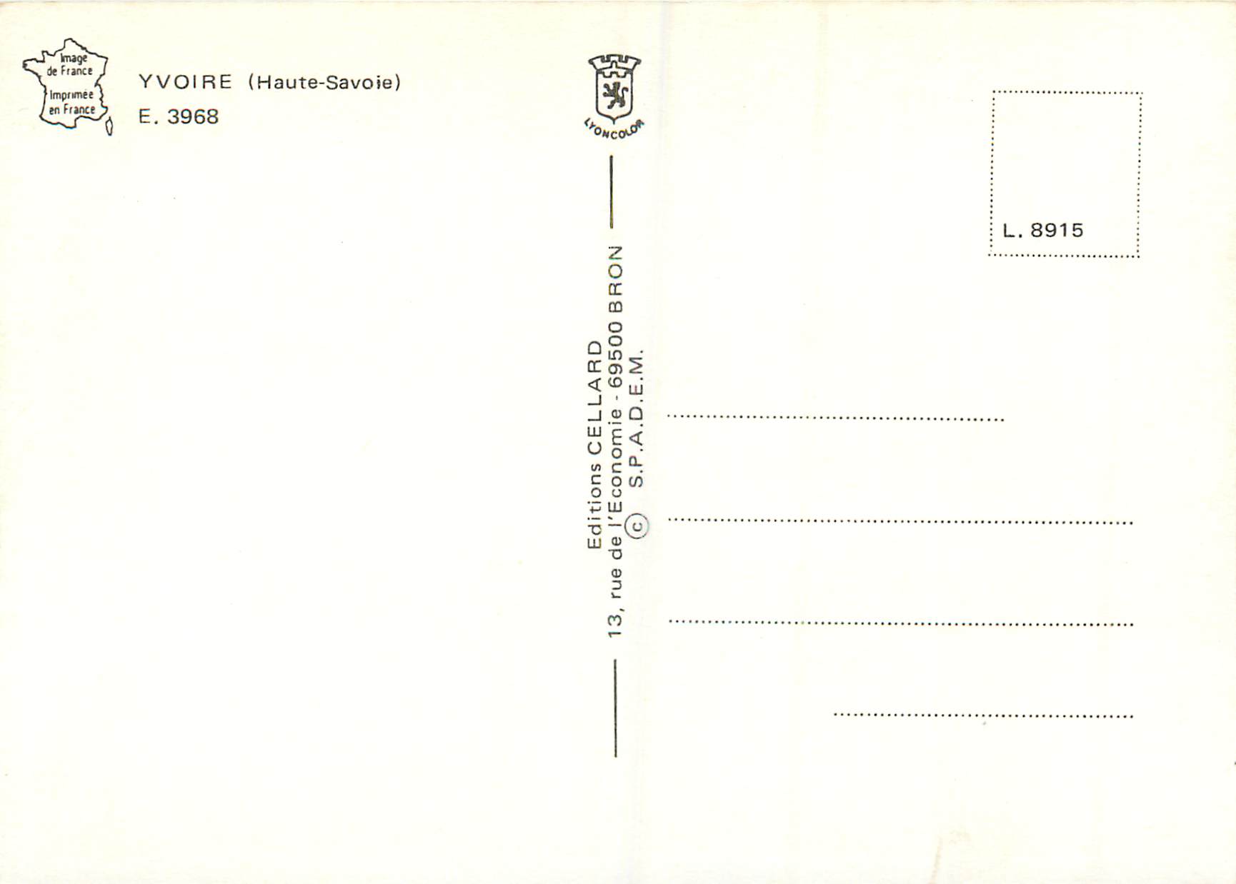 Yvoire — cité médiévale — Éditions Celliard — Rückseite