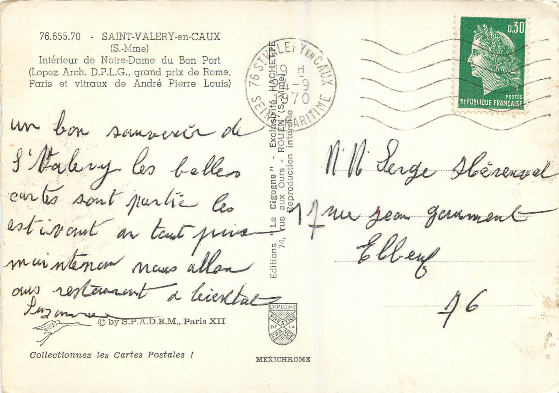 CPM Saint Valery en Caux (S Mme) — Rückseite