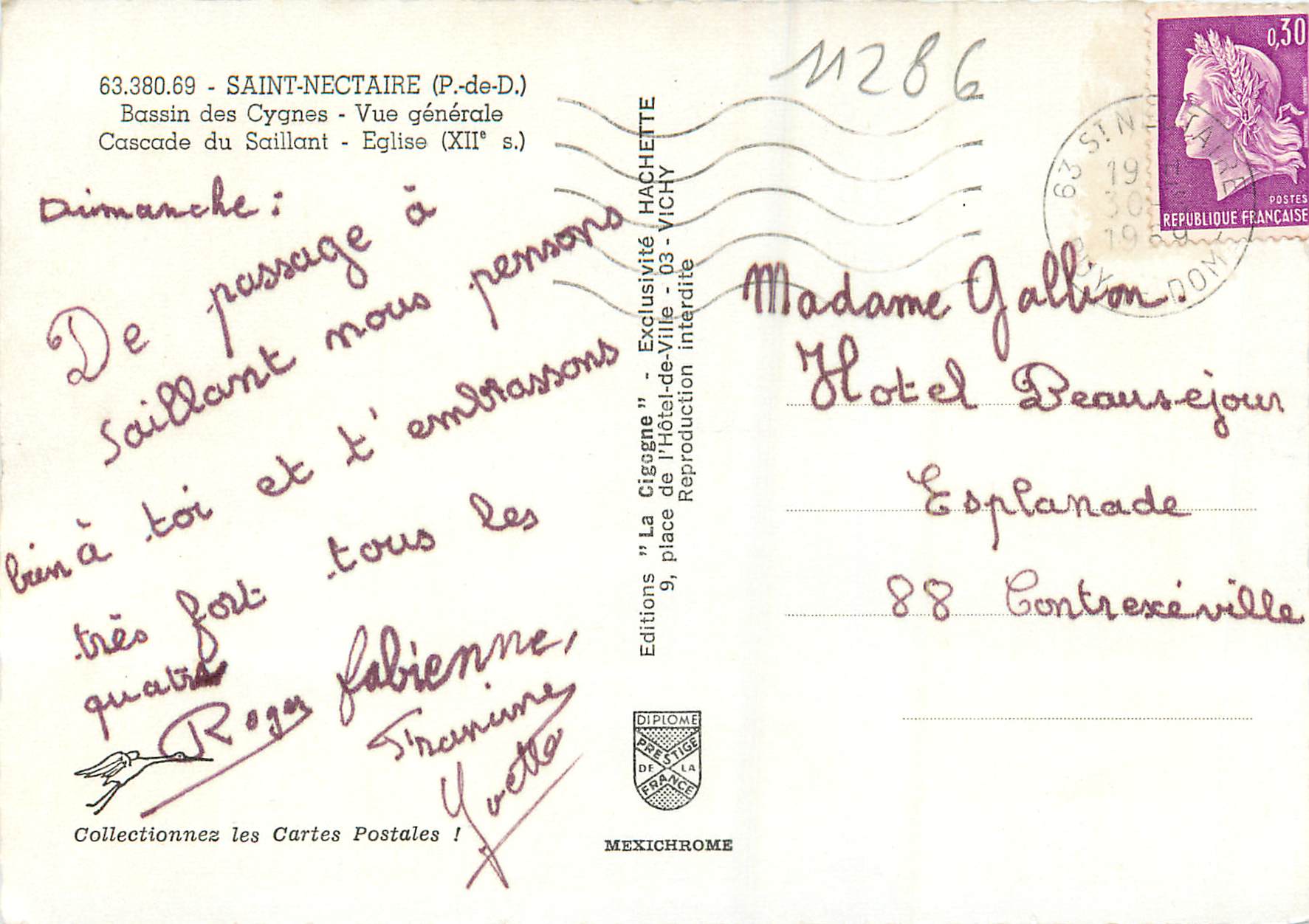 Saint-Nectaire — Vue générale — Éditions Hachette — Rückseite