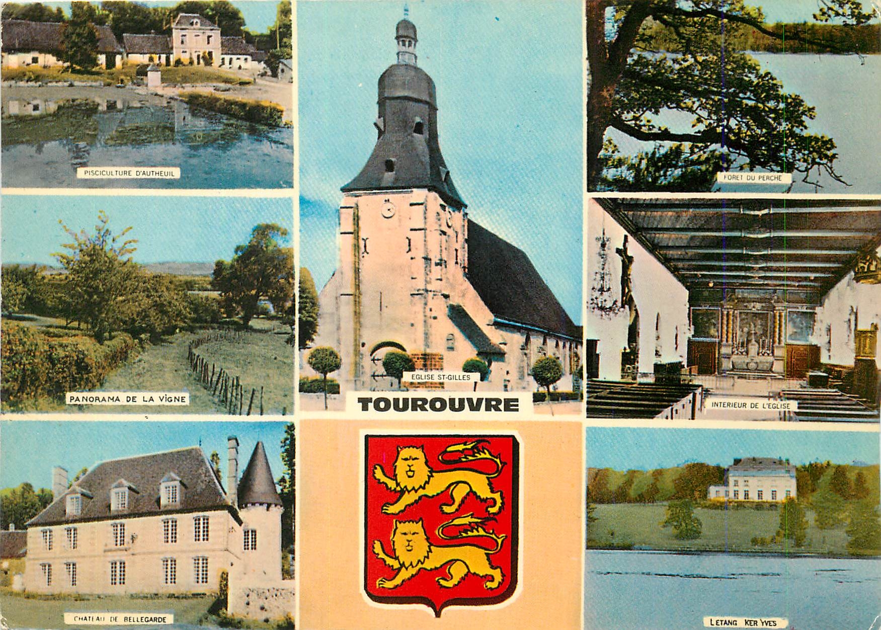 CPM Tourouvre Pisciculture d'Autheuil Panorama de la vigne Château de Bellegarde