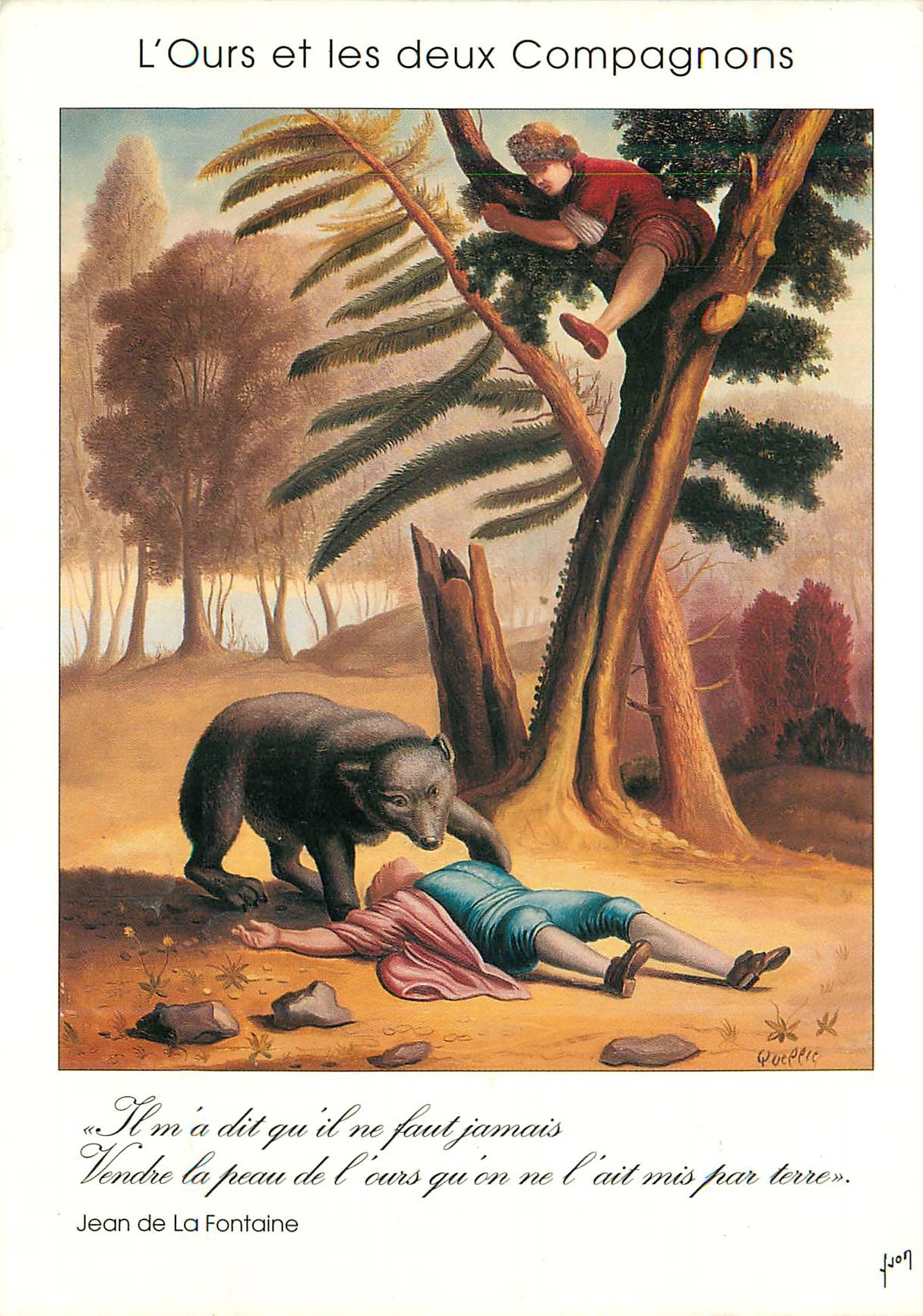 CPM l'Ours et les Deux Compagnons les Fables de la Fontaine