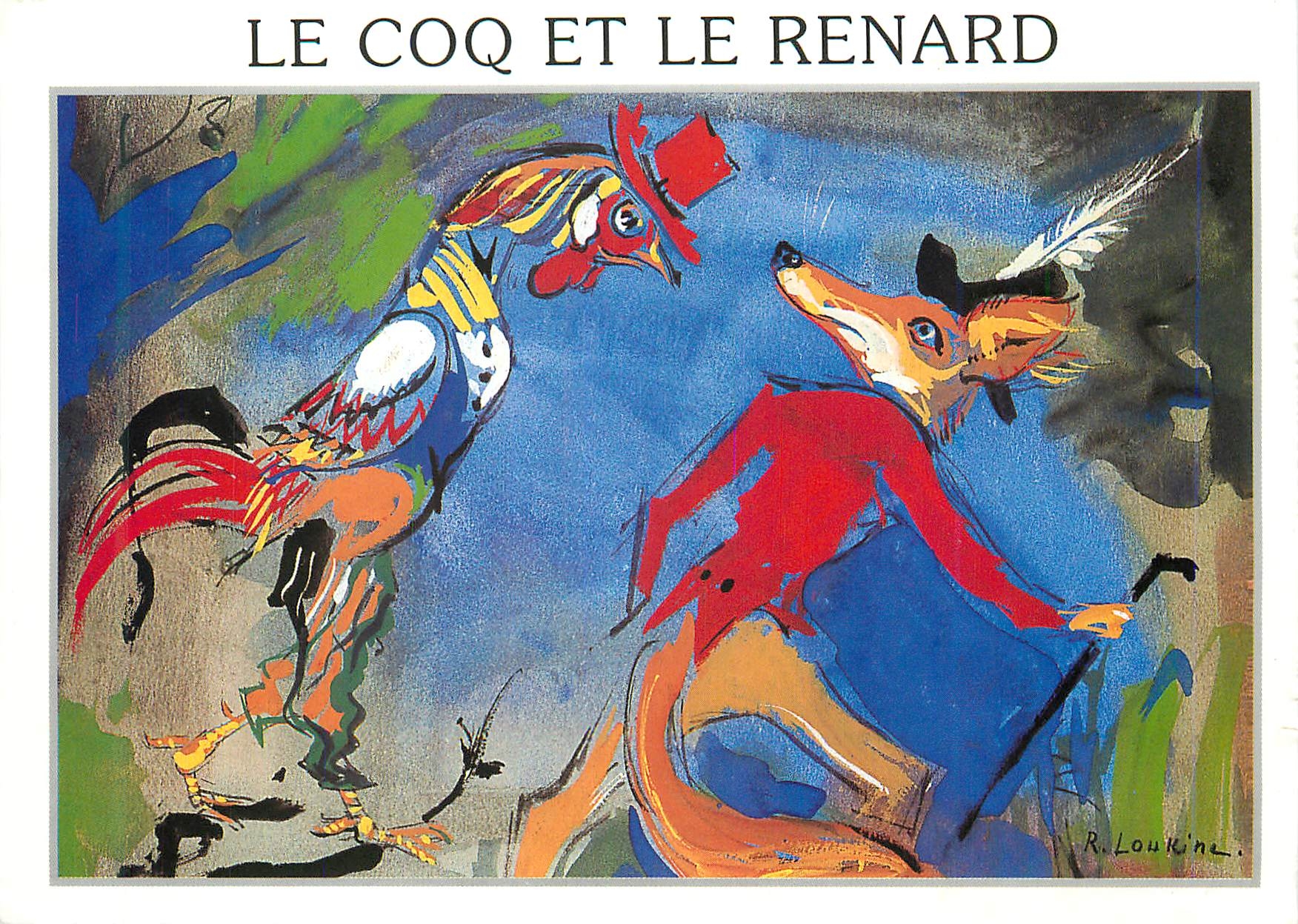 CPM le Coq et le Renard Fable de Jean de la Fontaine (1621 1695) 
