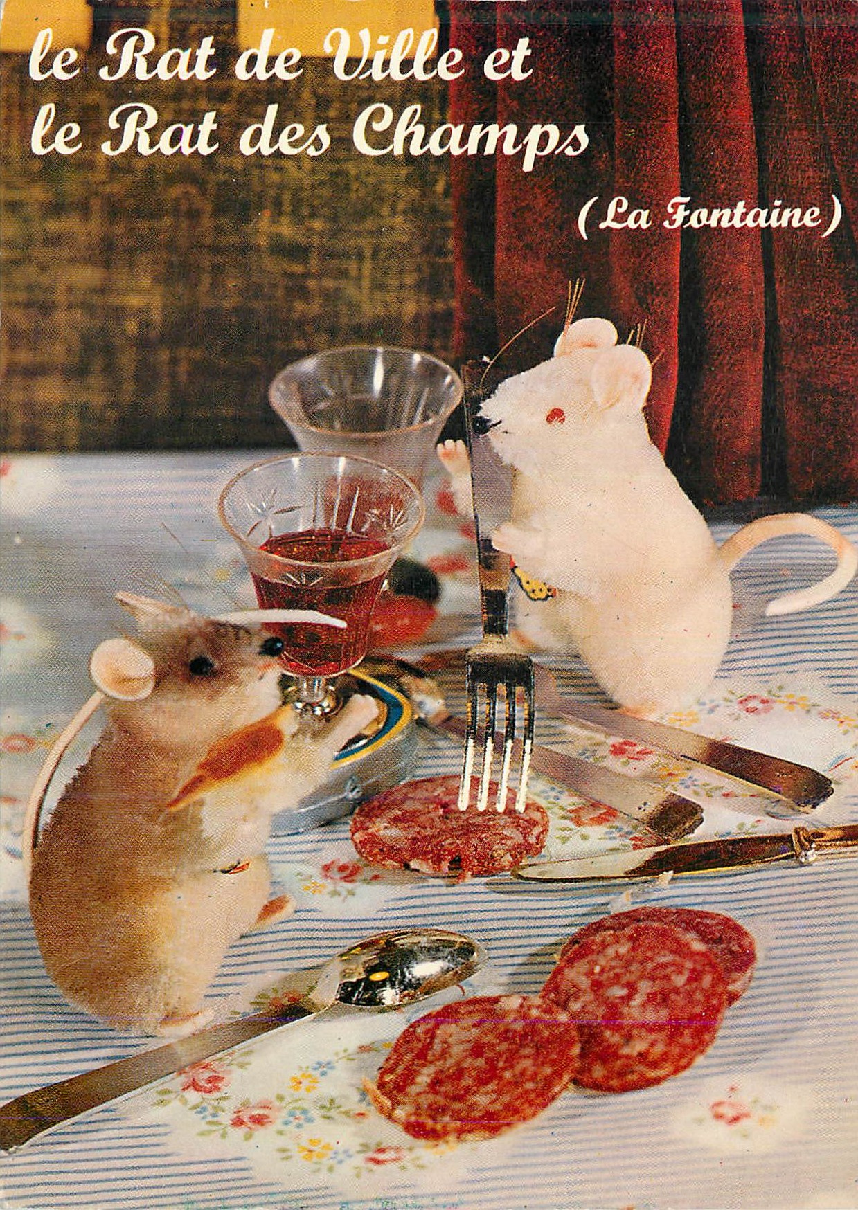CPM le Rat de Ville et le Rat des Champs (la Fontaine)