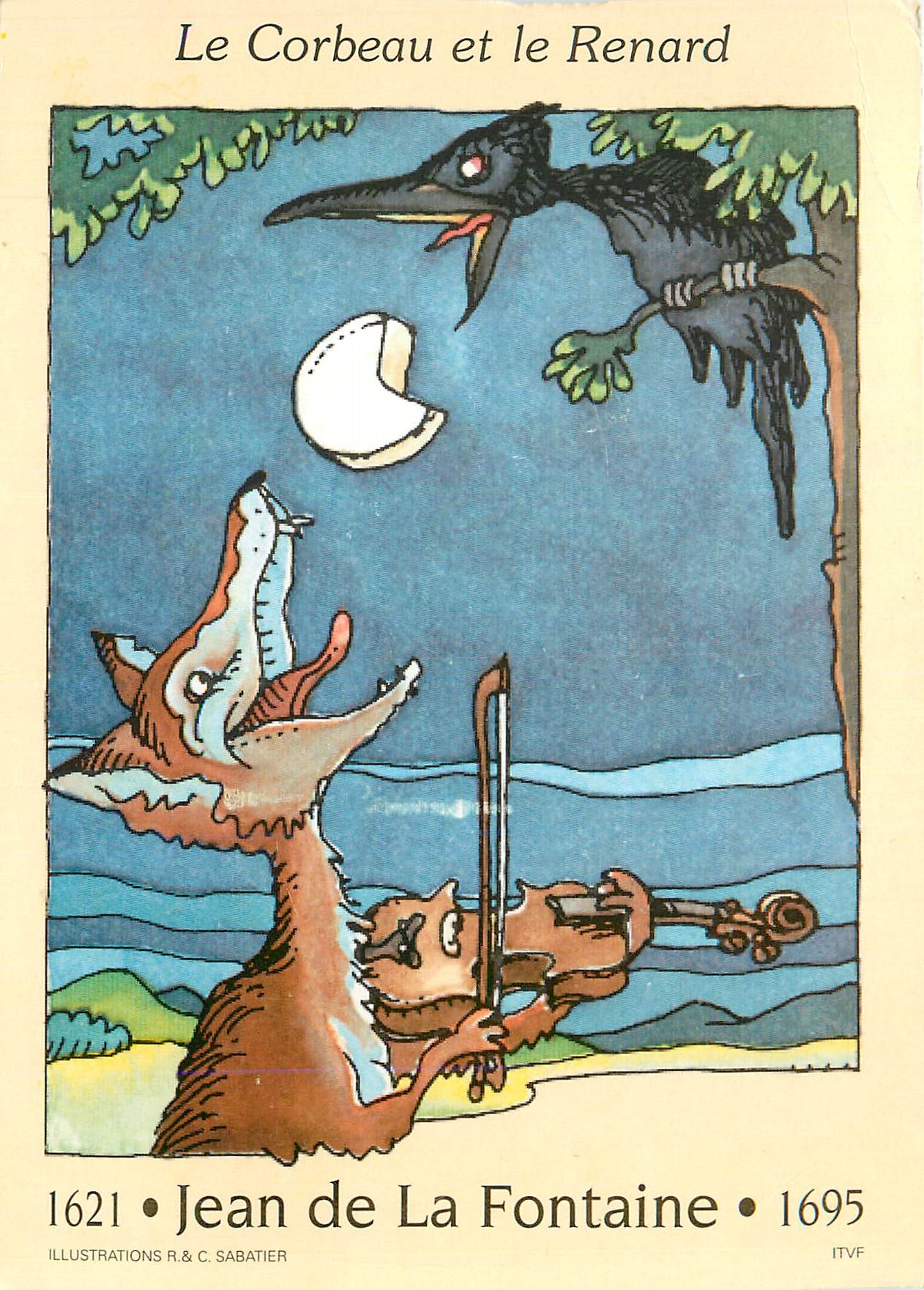 CPM le Corbeau et le Renard Jean de la Fontaine 1621 1695