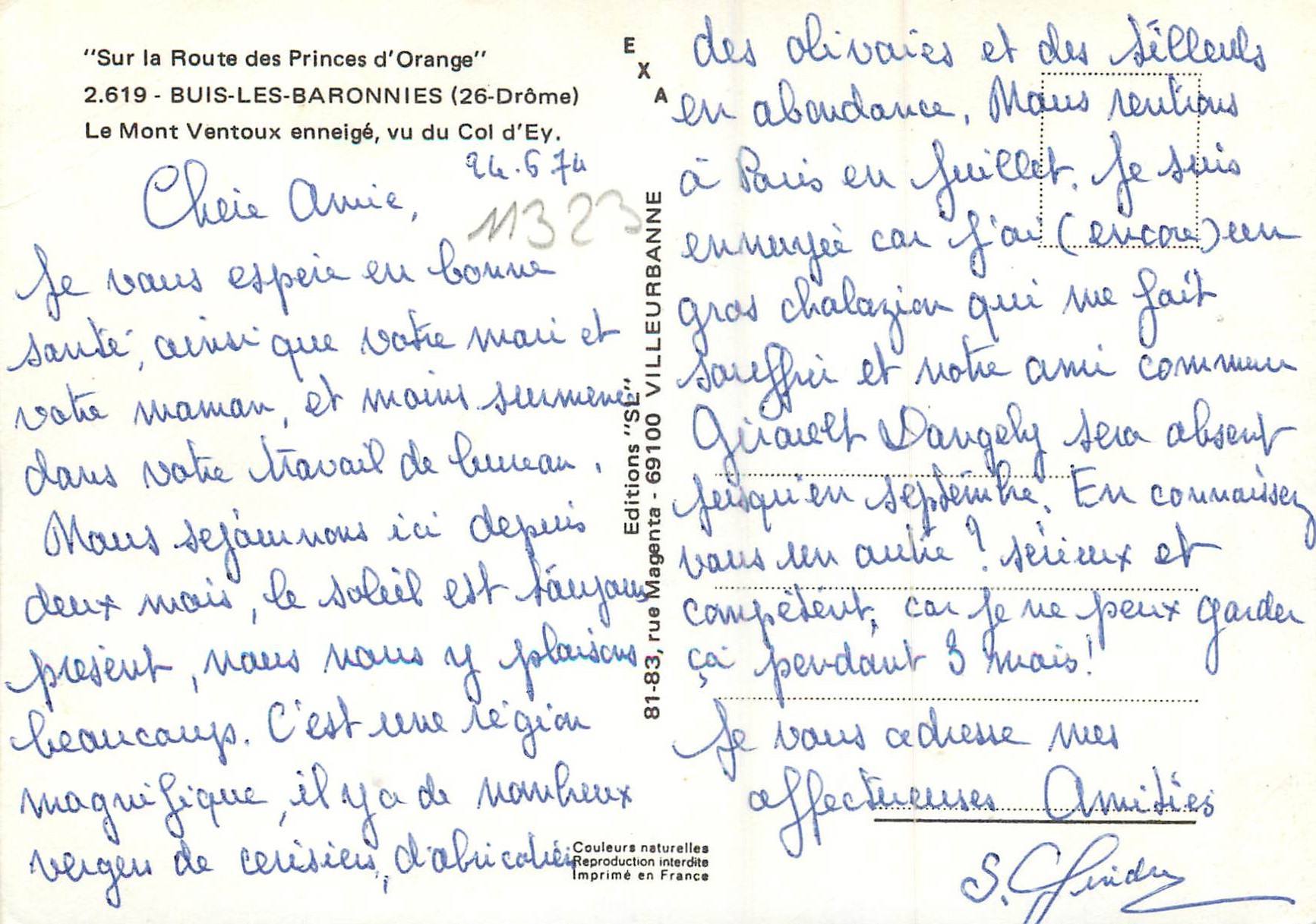 CPM Buis les Baronnies (Drome) sur la Route des Princes d'Orange le Mont  Ventoux enneige Vu du Col d'Ey — Rückseite