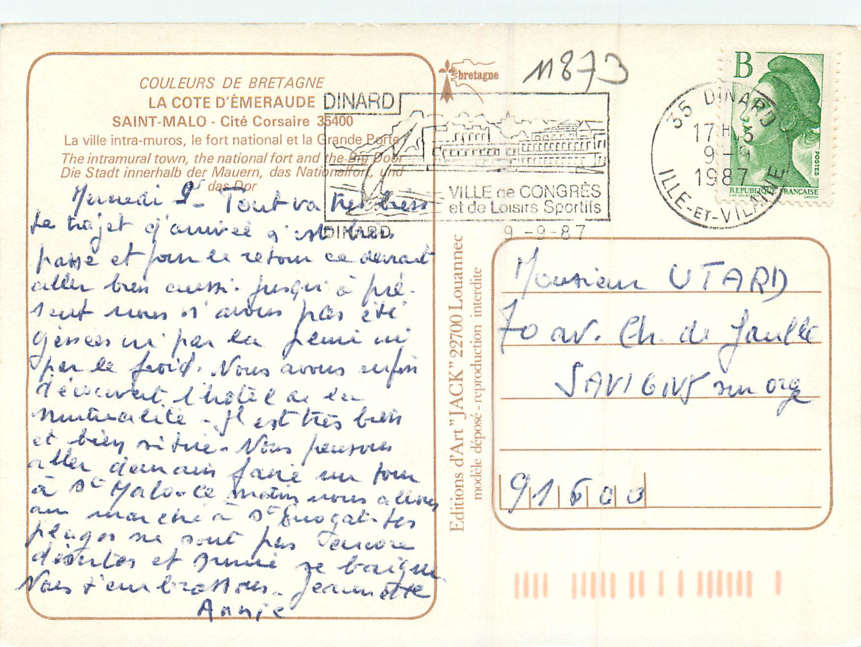 Saint-Malo — vue aérienne et panoramique — Editions d'Art 'JACK' n° 91603 — Reverso