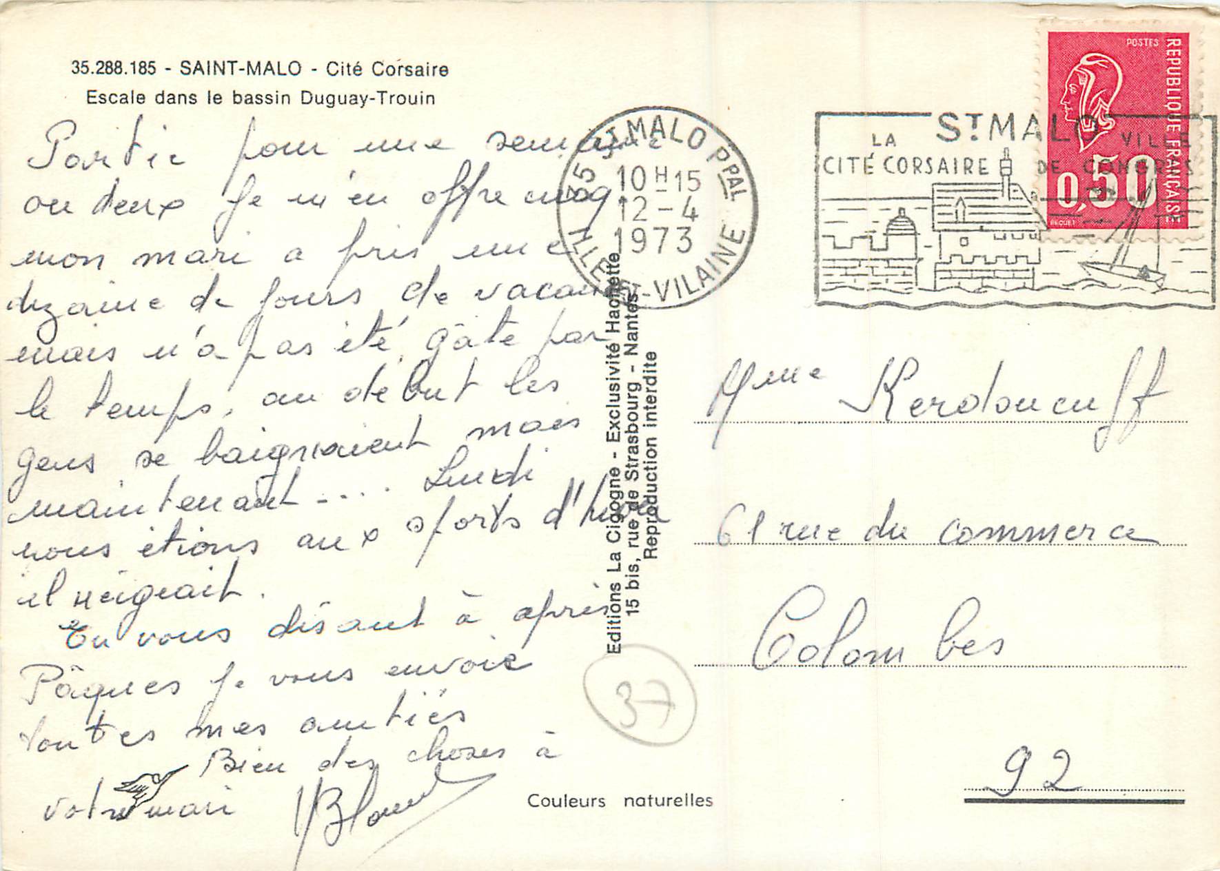 Saint-Malo — Cité Corsaire — La Cigogne, n°18 — Reverso