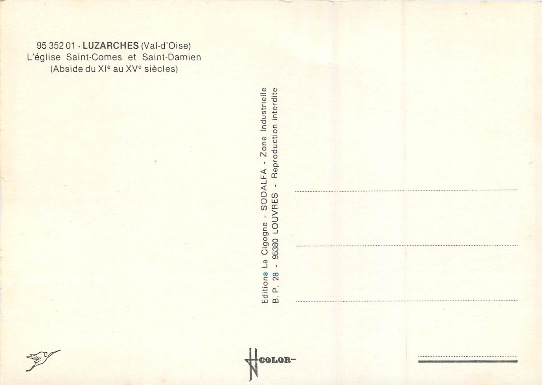 CPM Luzarches (Val d'Oise) l'Eglise Saint Comes et Saint Damien (Abside du XI au XVe siecles — Back