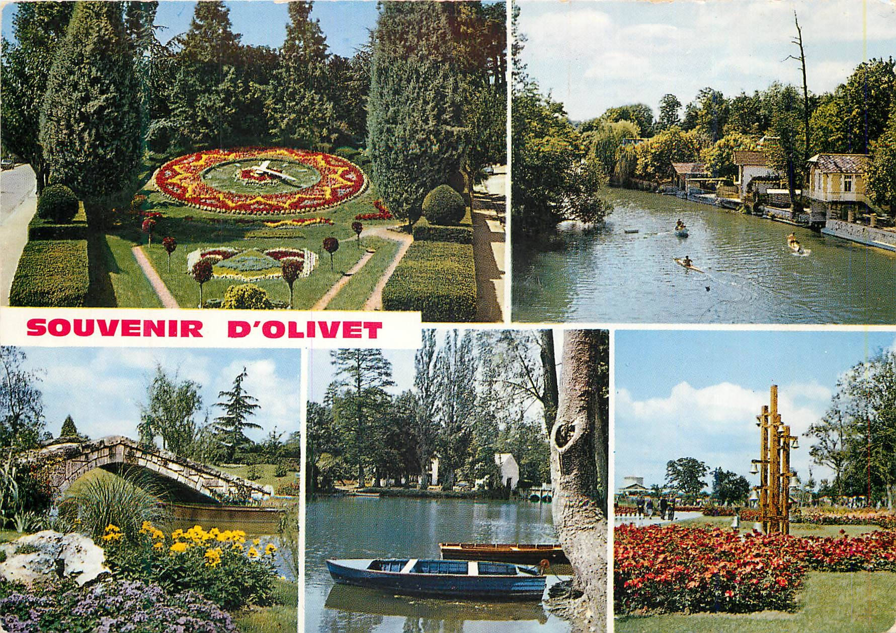 CPM Souvenir d'Olivet (Loire) Horloge Florale les Bords du Loiret le Parc de la Source
