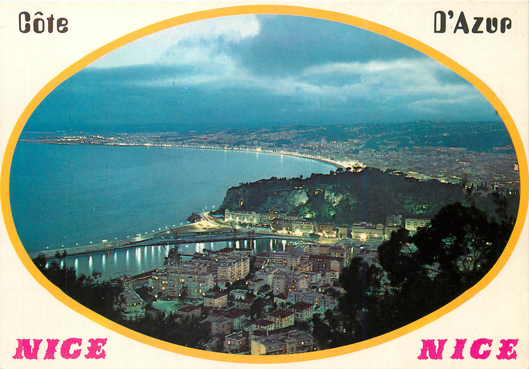 CPM Nice Cote d'Azur Panorama Nocturne vu du Mont Alban