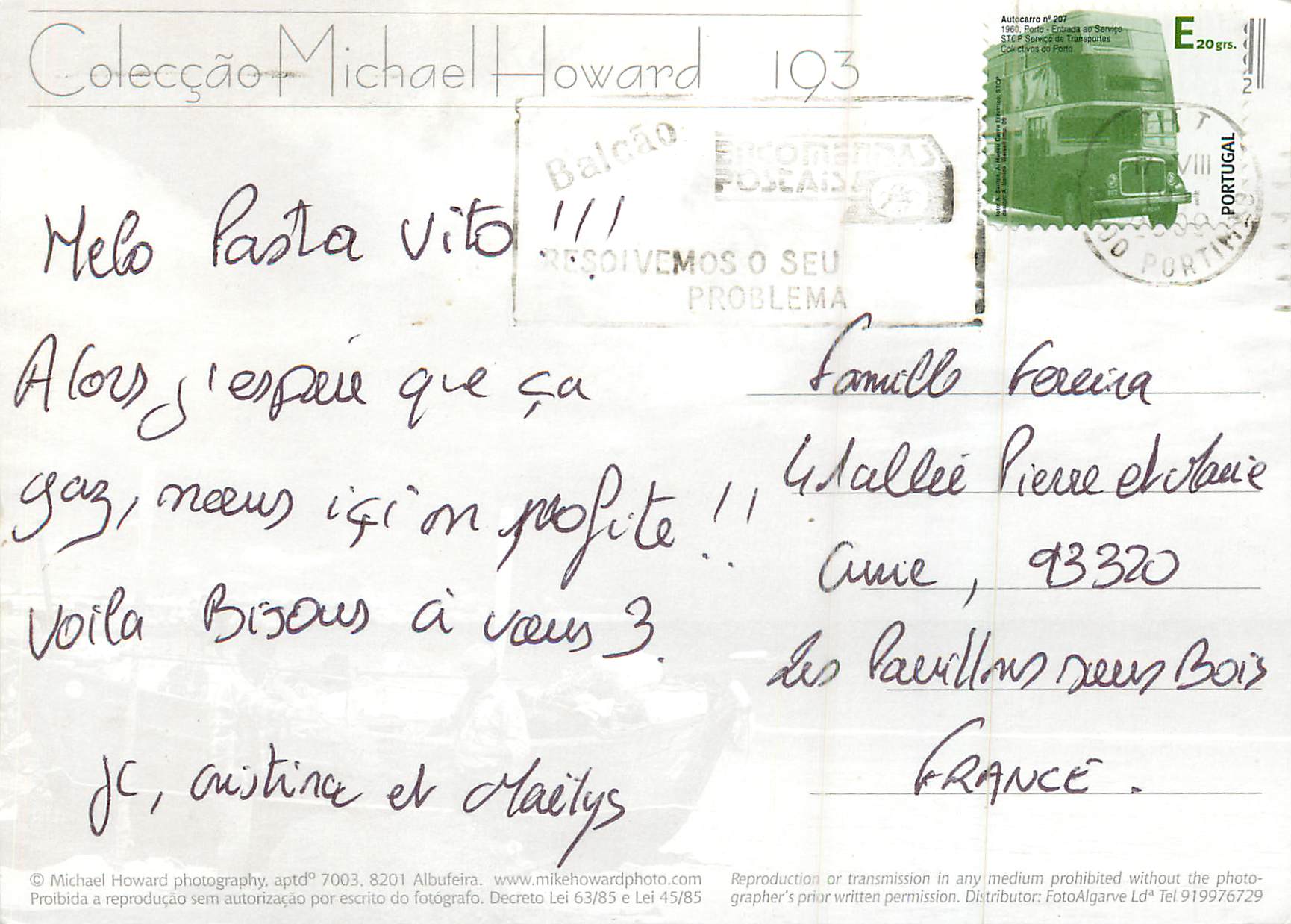 CPM Algarve Cabo de Sao Vicente Alvor Coleccao Michael Howard — Rückseite