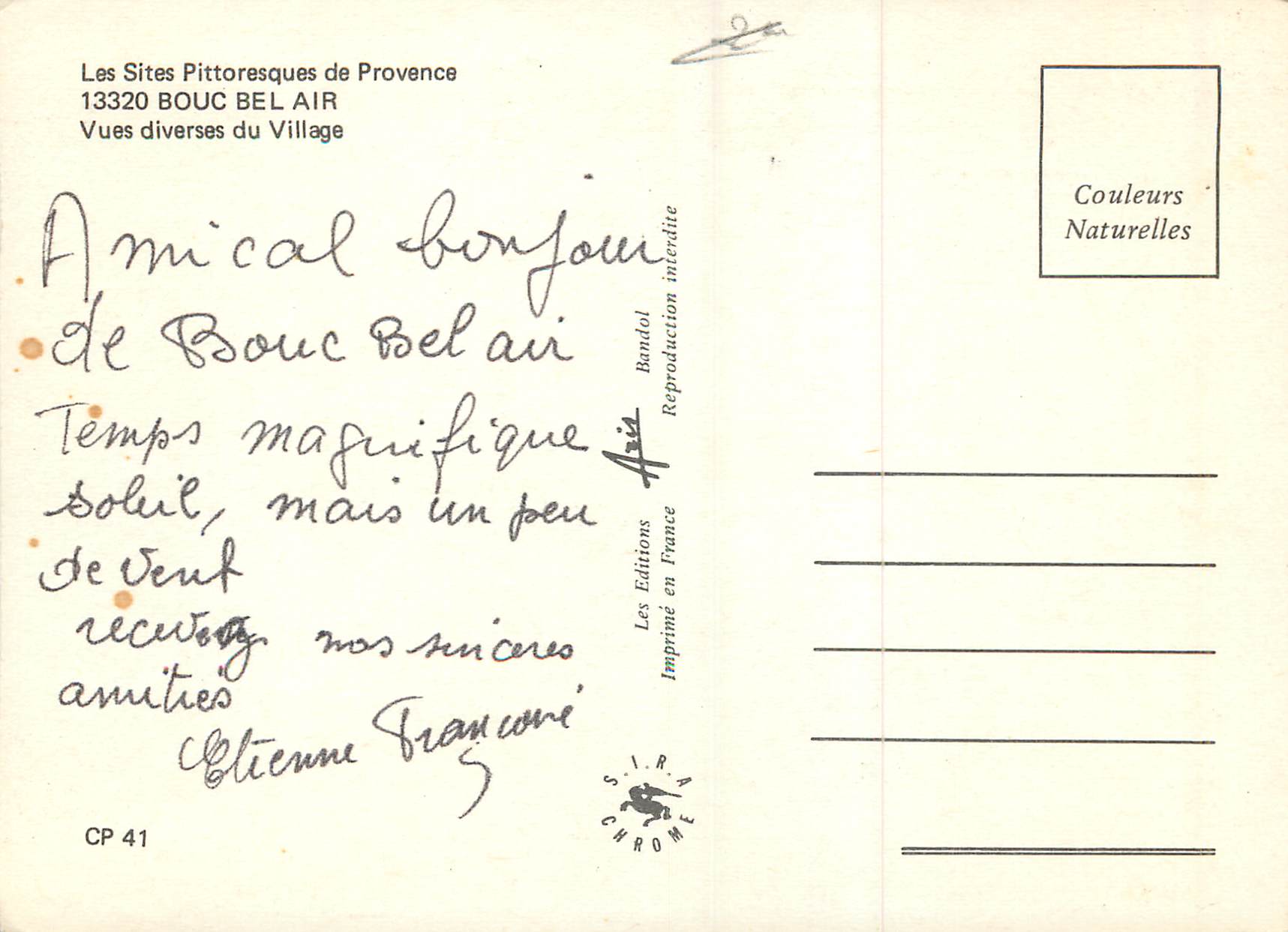 CPM Bouc Bel Air Les Sites Pittoresques de Provence Vurd Diverses du Village — Verso