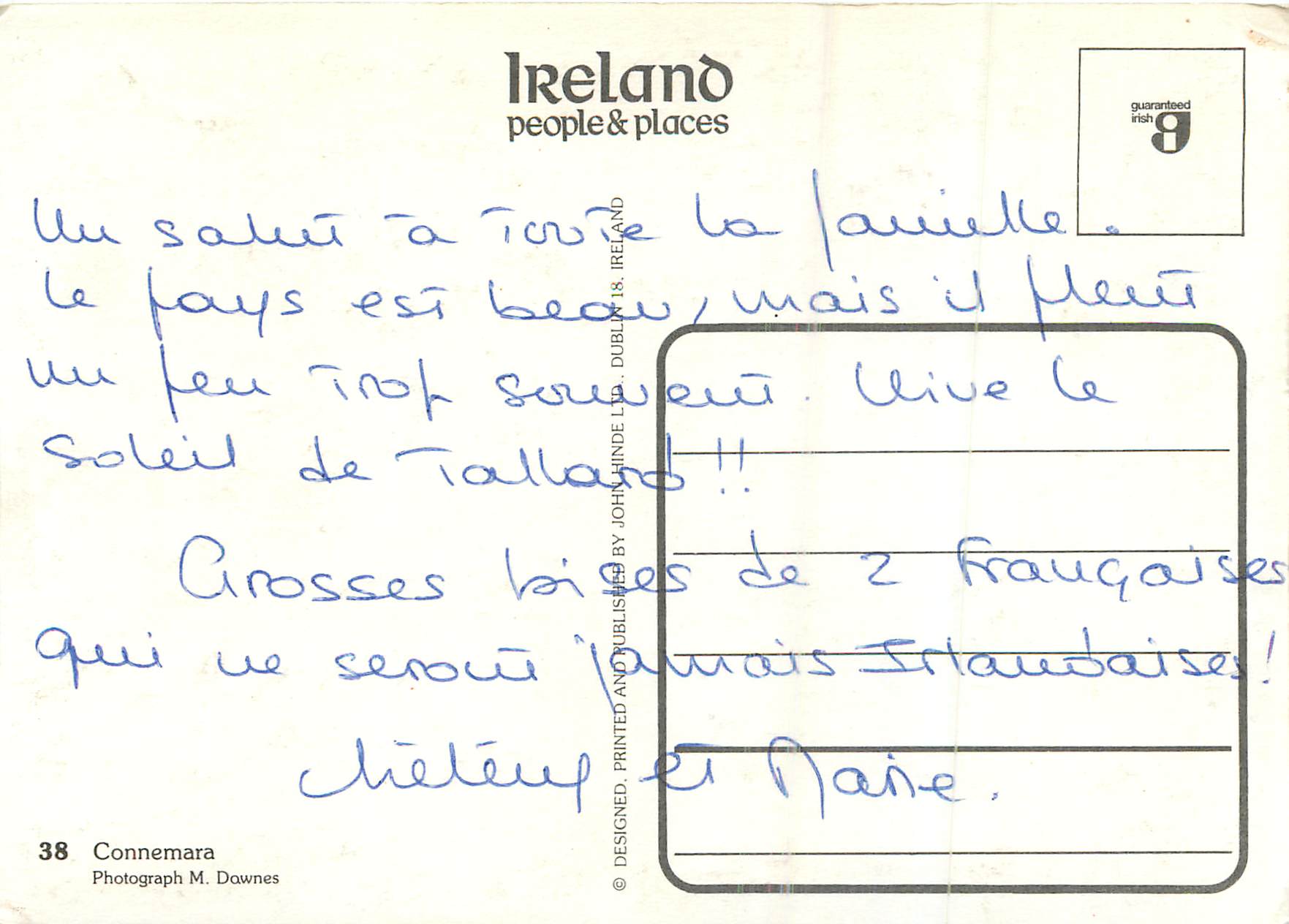 CPM Ireland People Places Connemara Ane Donkey — Rückseite