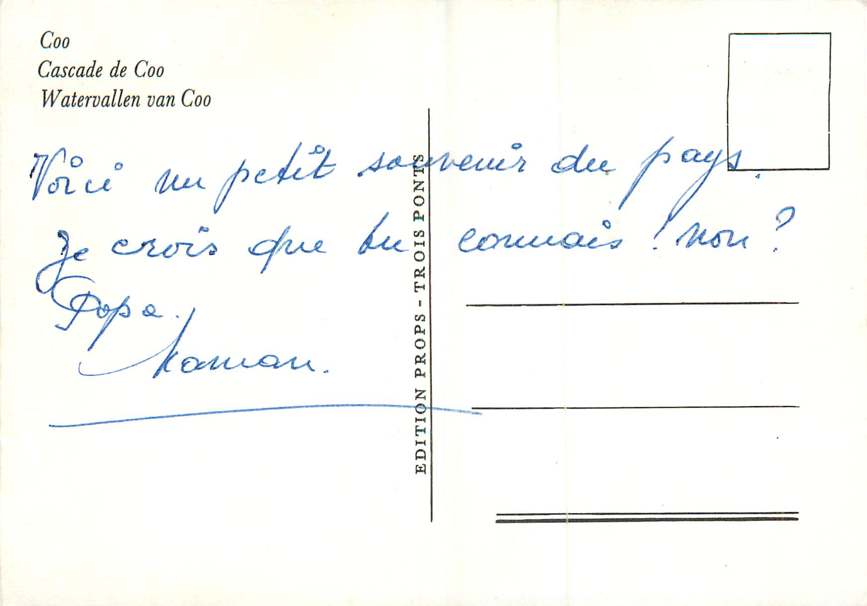 CPM Cascade de Coo — Rückseite