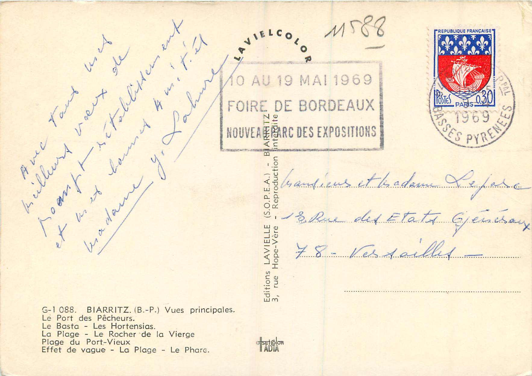 Biarritz — Vues principales — Éditions Lavielle — Rückseite