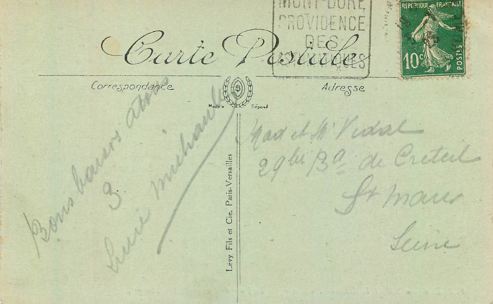 CPA Env de Mont Dore en Hiver le Puy de Sancy — Verso