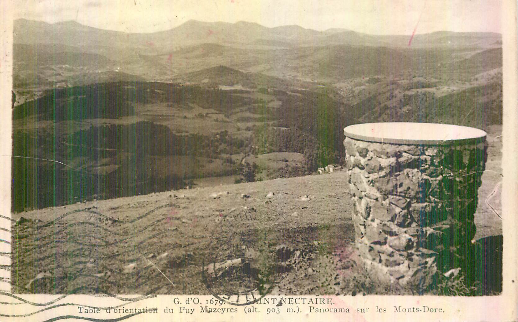 Table d'orientation du Puy Mazeyres (alt. 903 m.) — Saint-Nectaire — G. d'O. 1679
