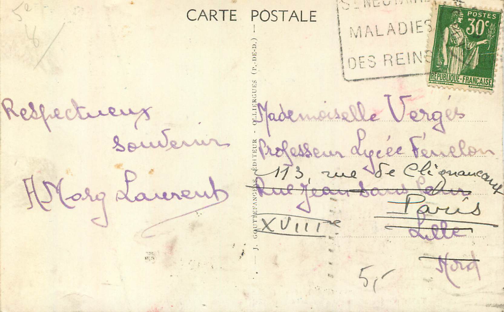 Table d'orientation du Puy Mazeyres (alt. 903 m.) — Saint-Nectaire — G. d'O. 1679 — Reverso