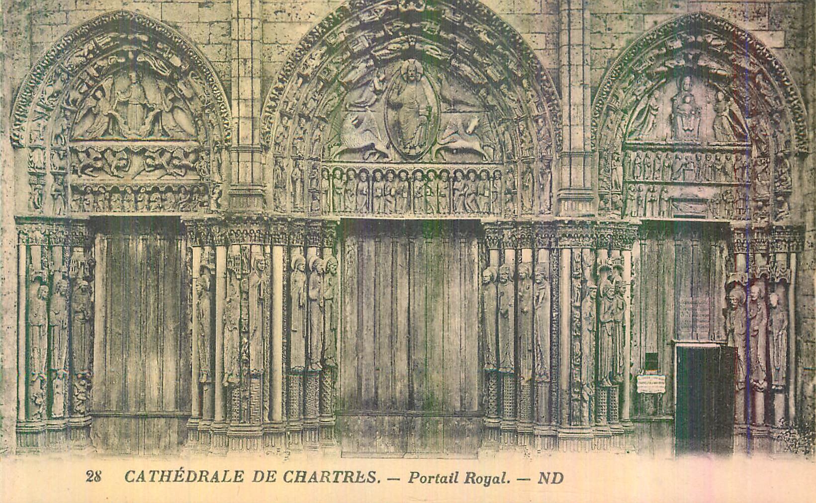 CPA Chartres La Cathedrale Portail Royal