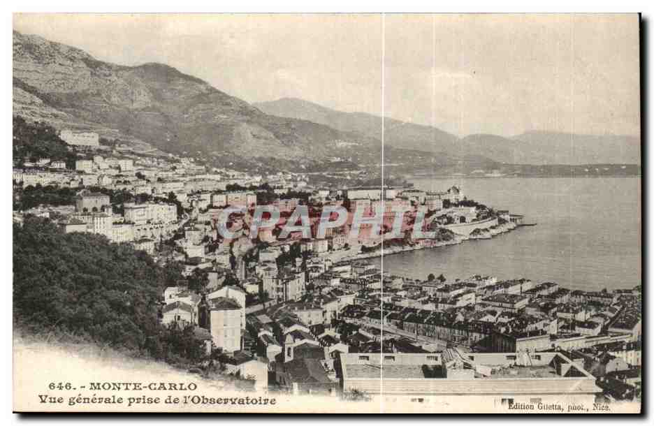 Monaco - Monte-Carlo - Vue Generale prise de l'Observatoire - CPA 