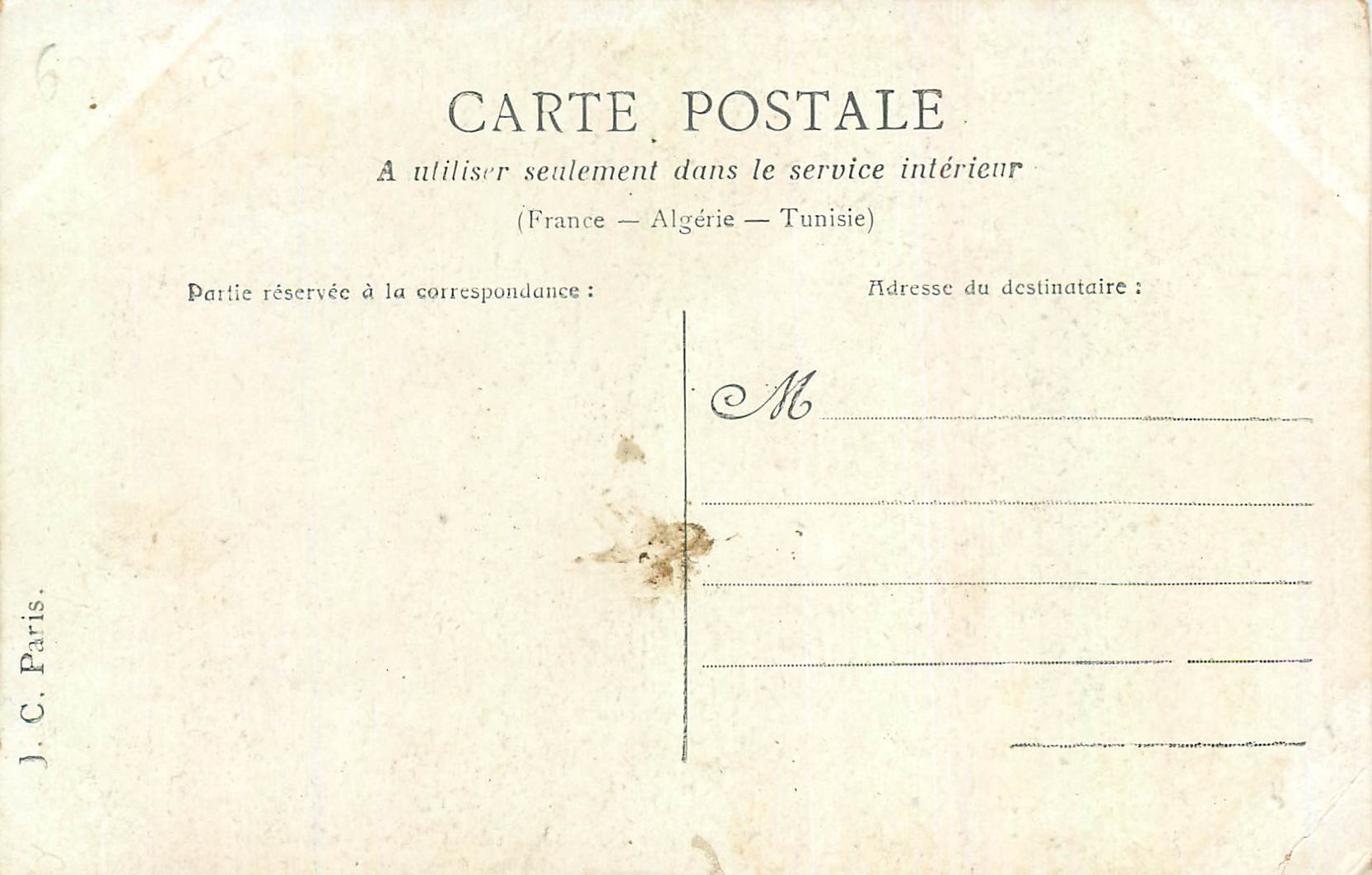 Retour du Soldat — scène d'embrassement — J.C. Paris, n°6 — Rückseite