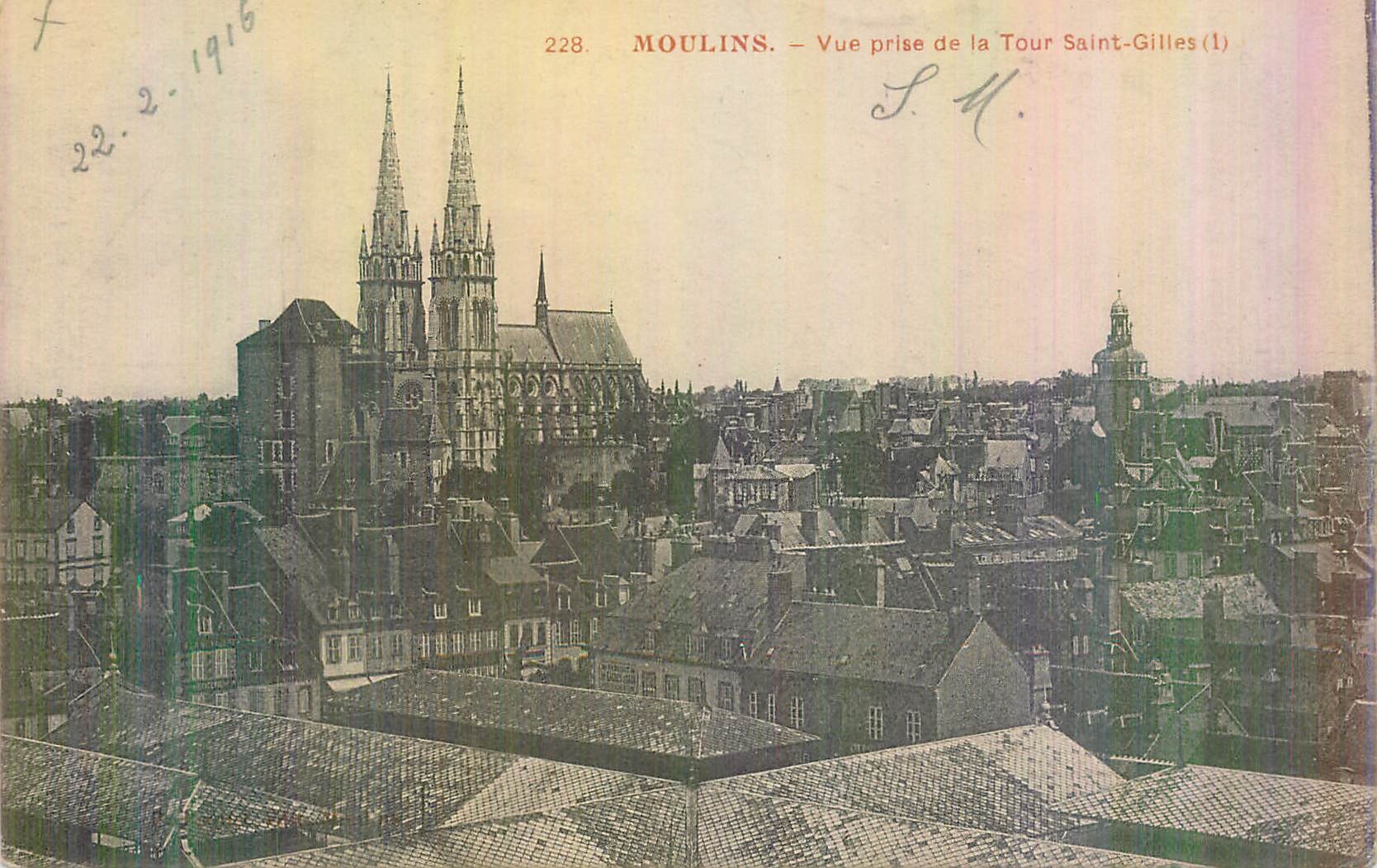 Moulins — Vue prise de la Tour Saint-Gilles — Éditeur anonyme, n° 228