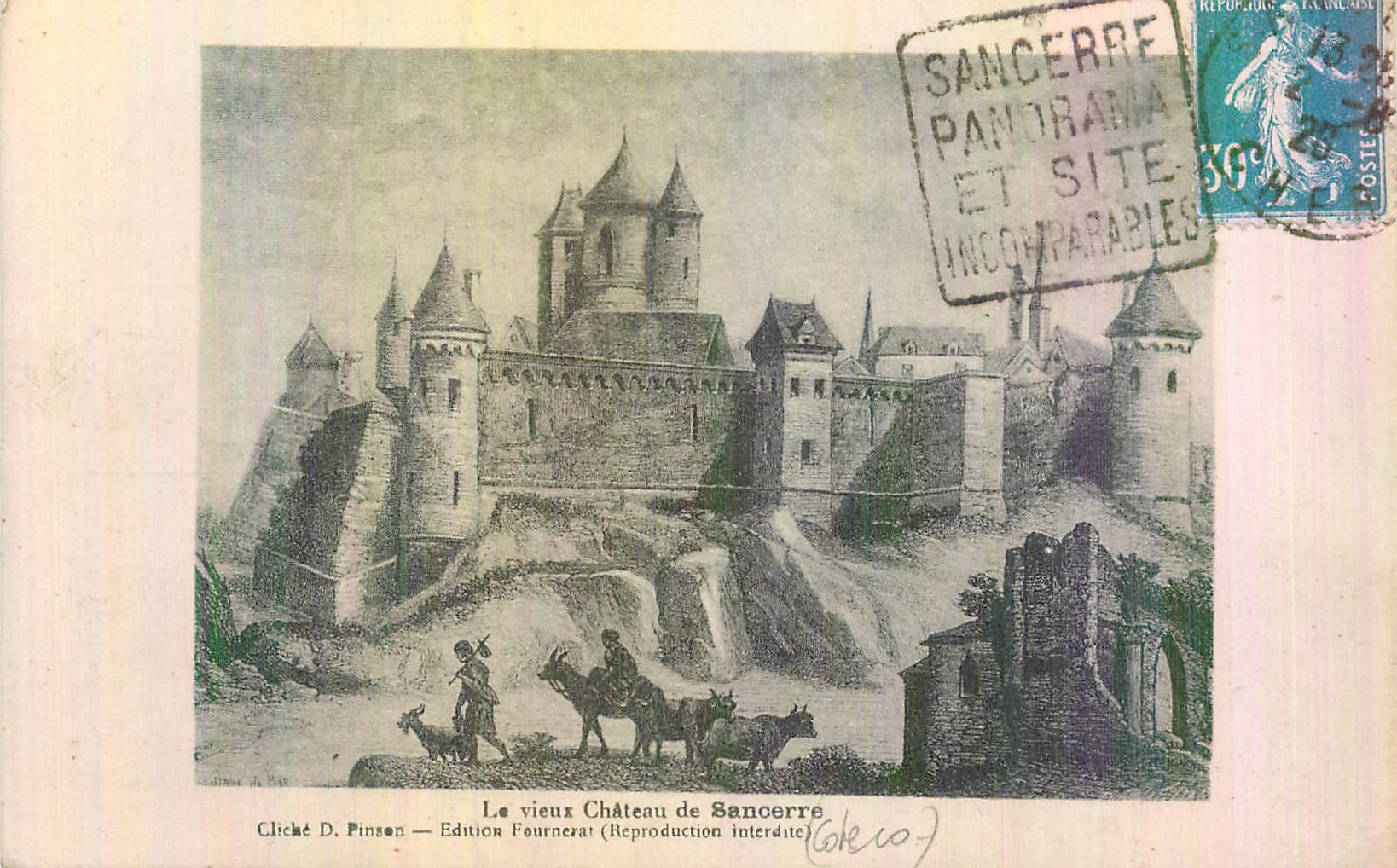 CPA Le Vieux Chateau de Sancerre Cliche D Pinson