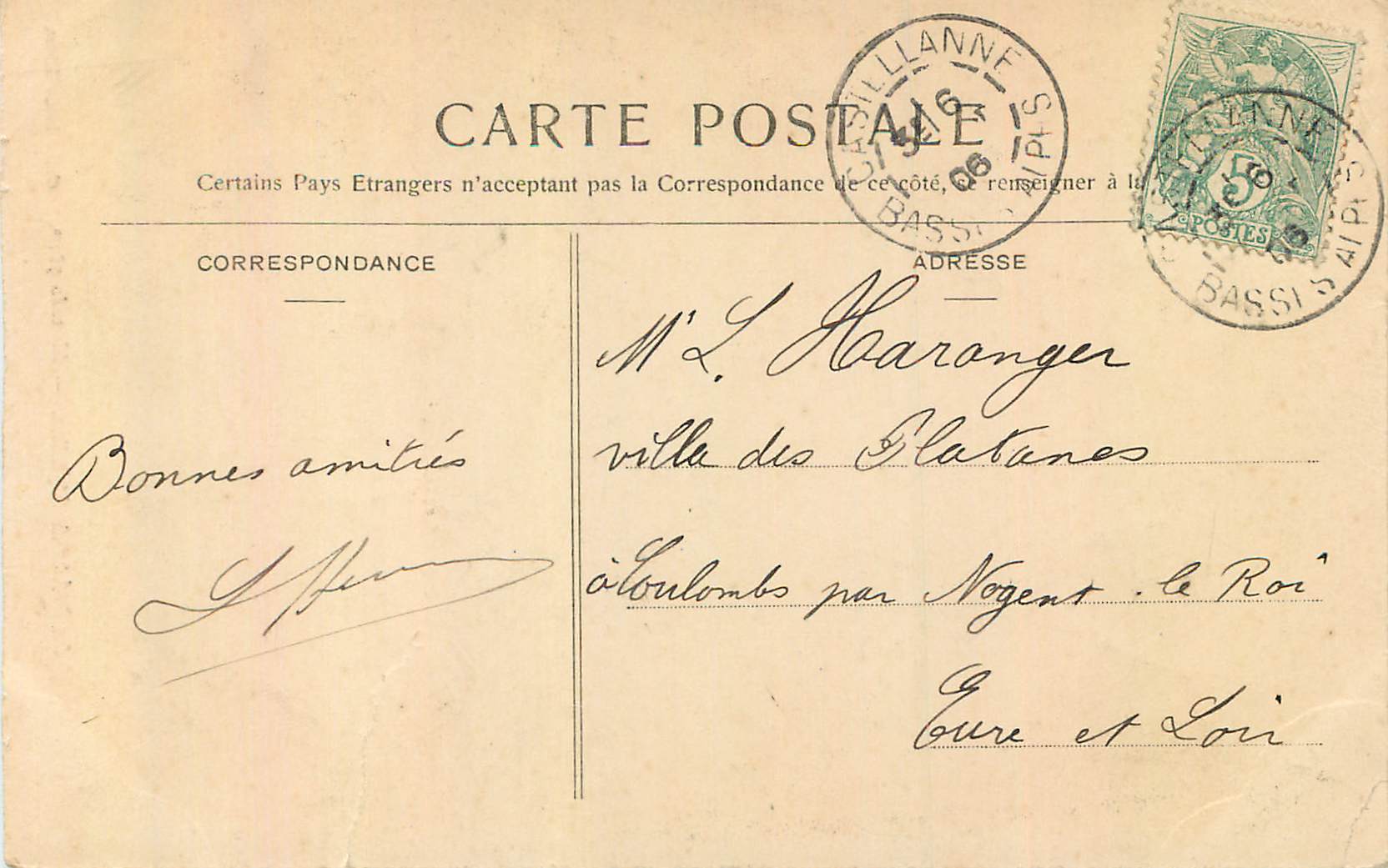 CPA La Breche de St Julien Chiche Louis Gilbert — Rückseite
