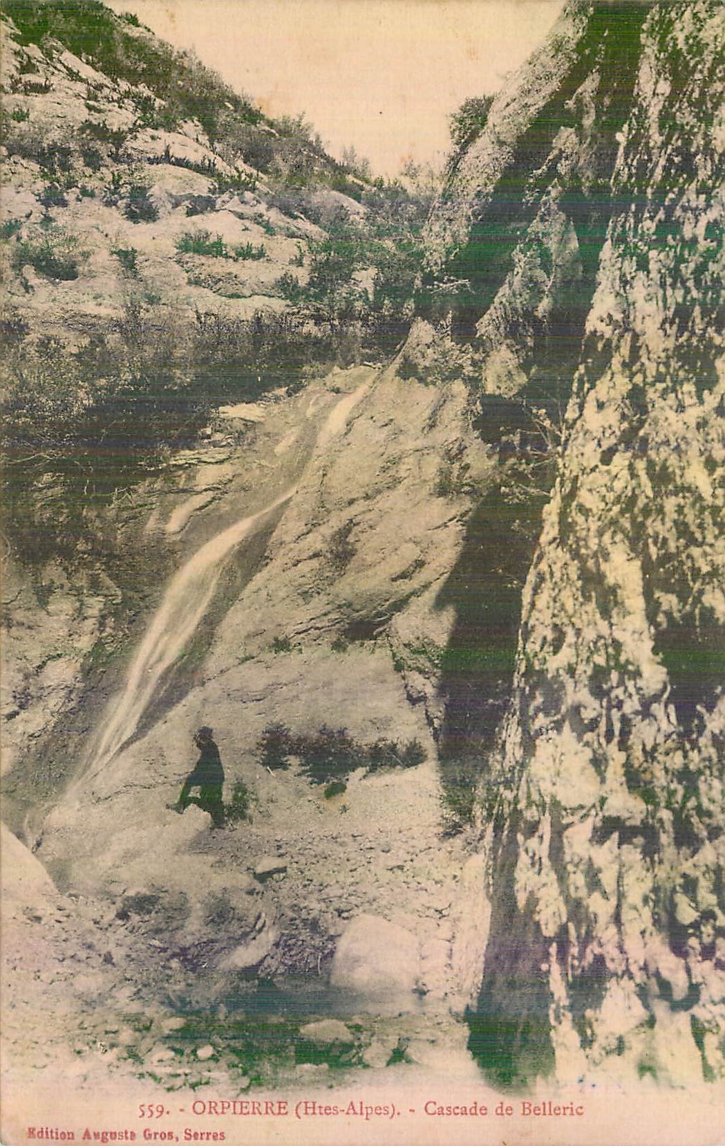 Cascade de Belleric — Orpière (Htes-Alpes) — Édition Augusta Gros, série 559