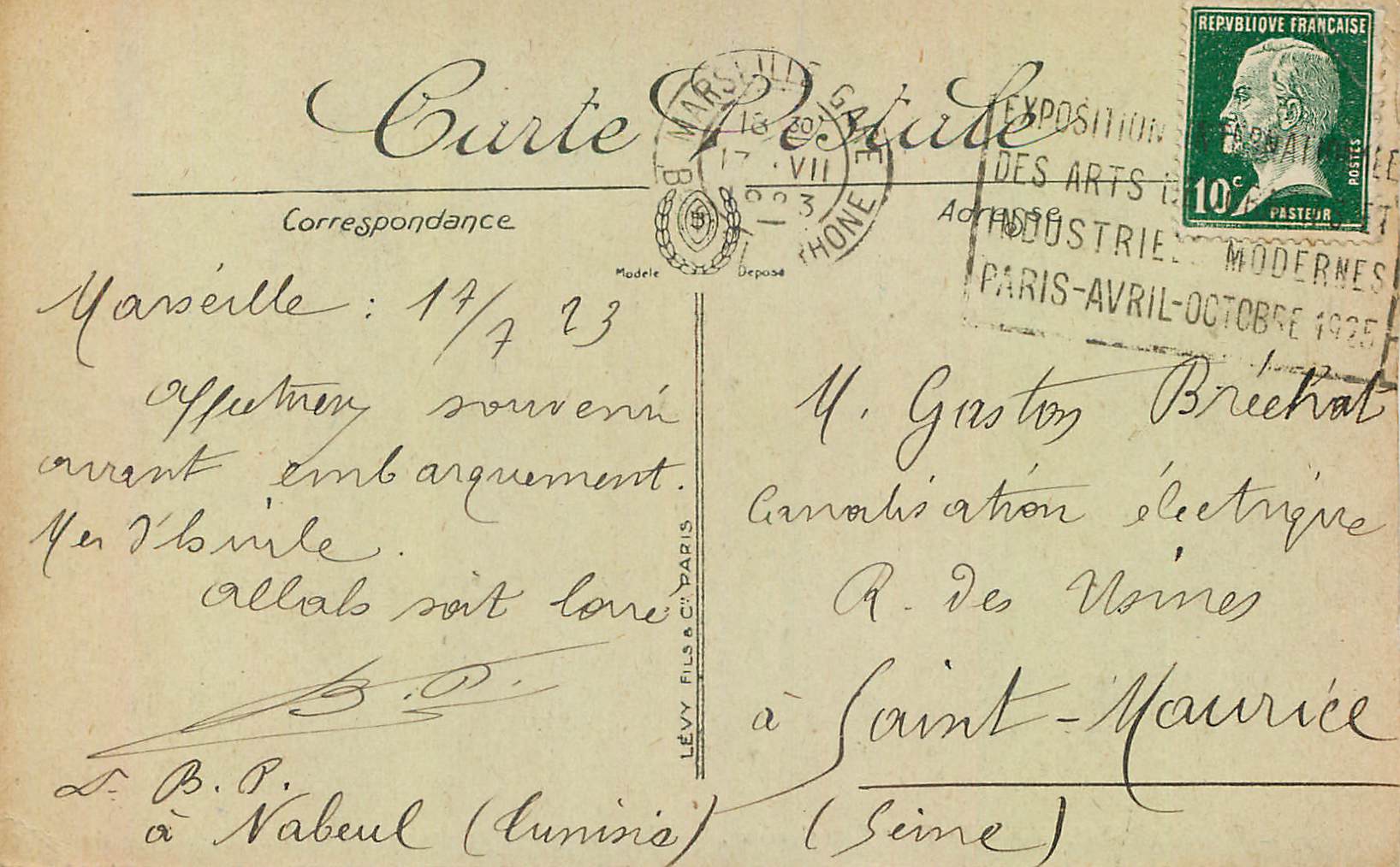 CPA Marseille Le POnt Transbordeur — Rückseite