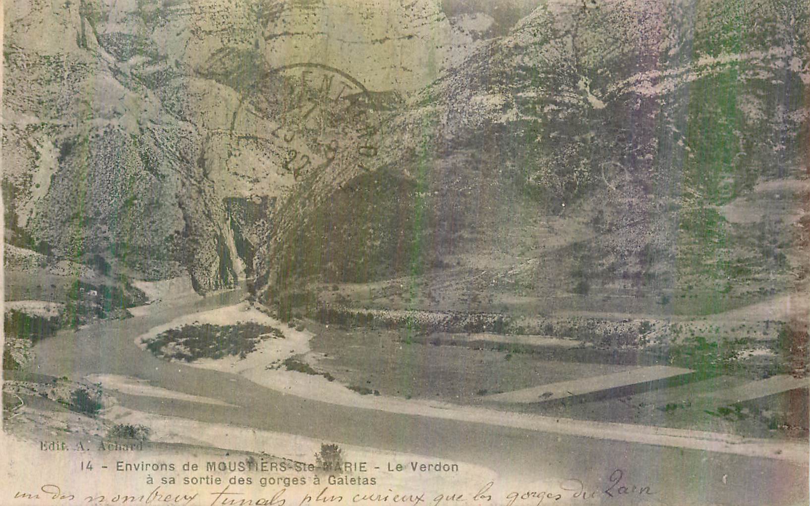 Environs de Moustiers-Ste-Marie — Le Verdon à sa sortie des gorges à Galetas — Edit. A. Achard, n°14