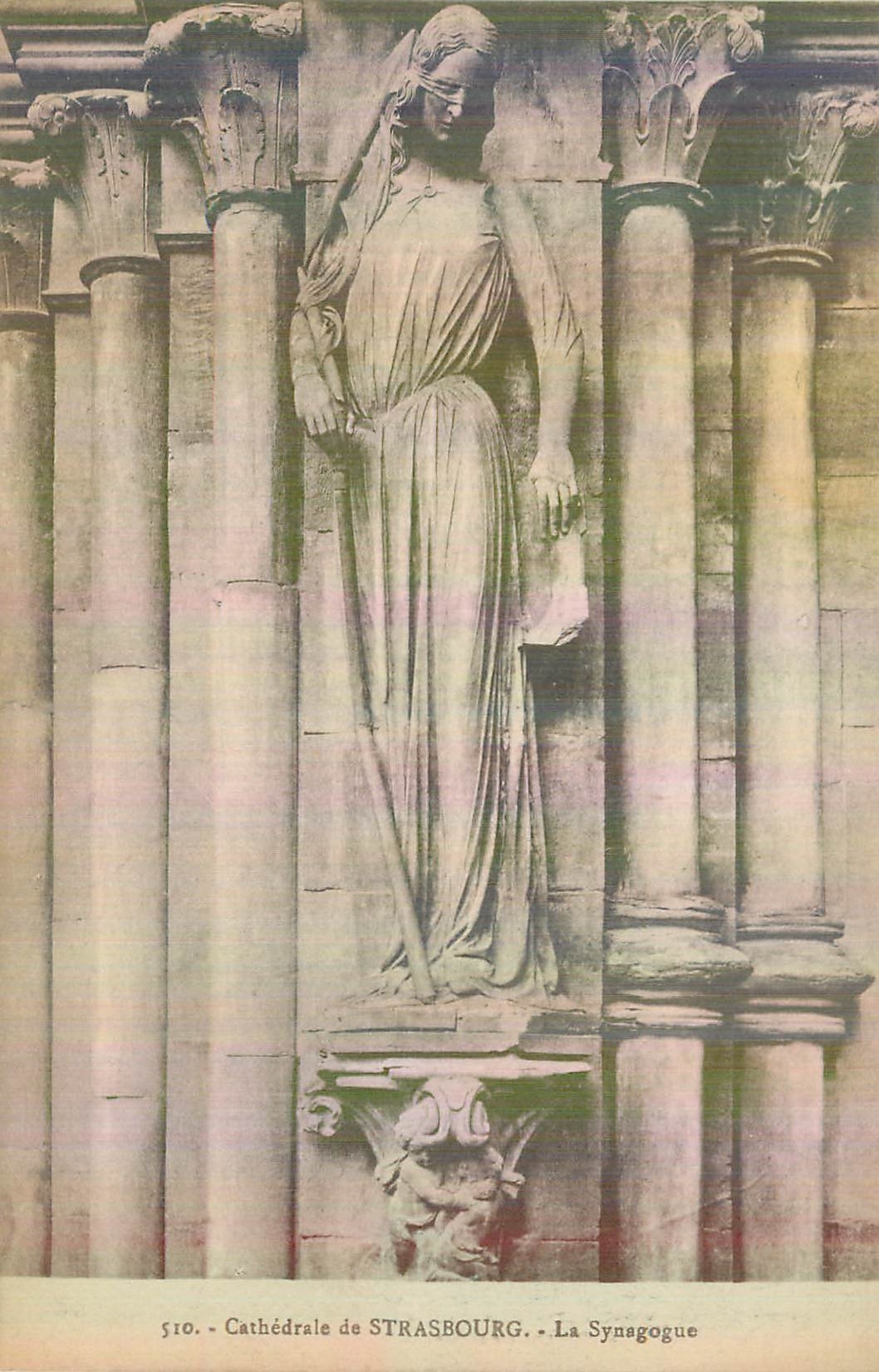 CPA Cathedrale de Strasbourg La Synagogue Judaica Juif